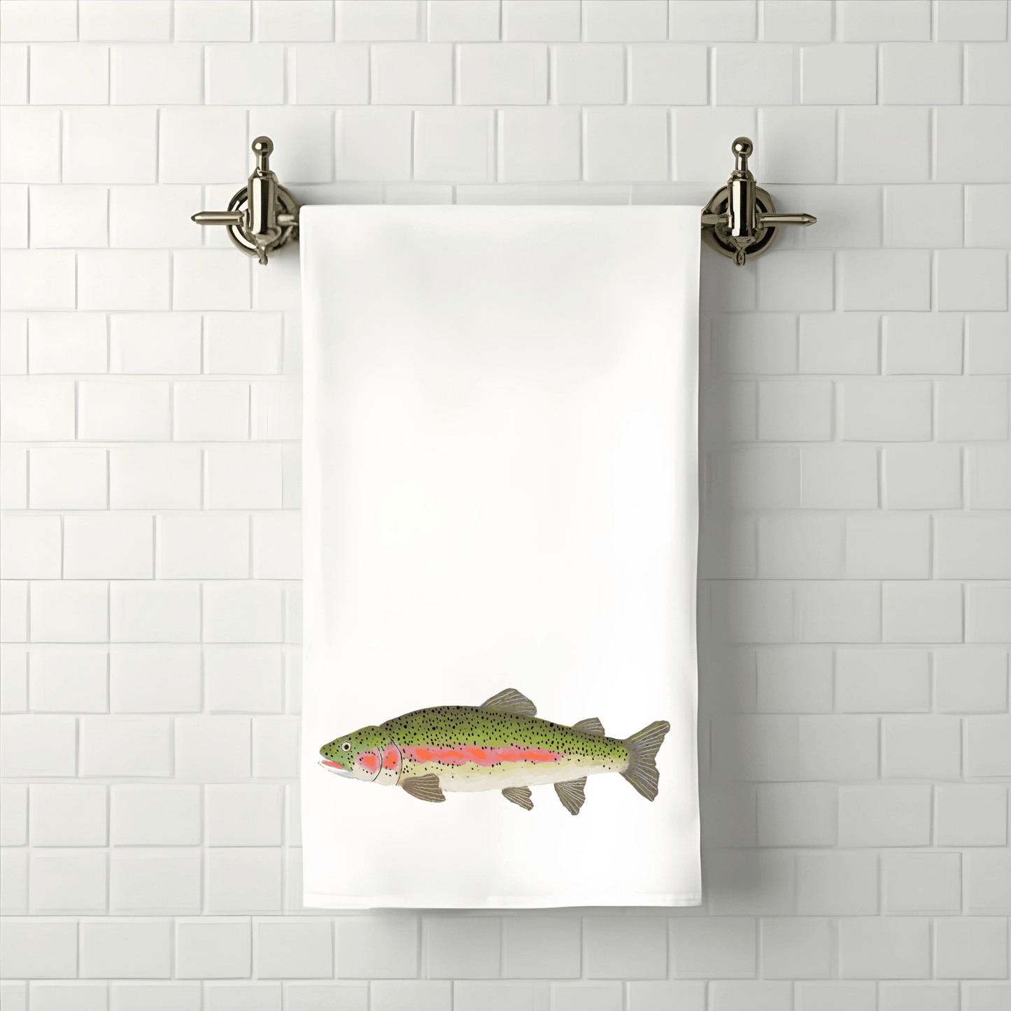 Rainbow Trout Bathroom Towel - MerikaArt