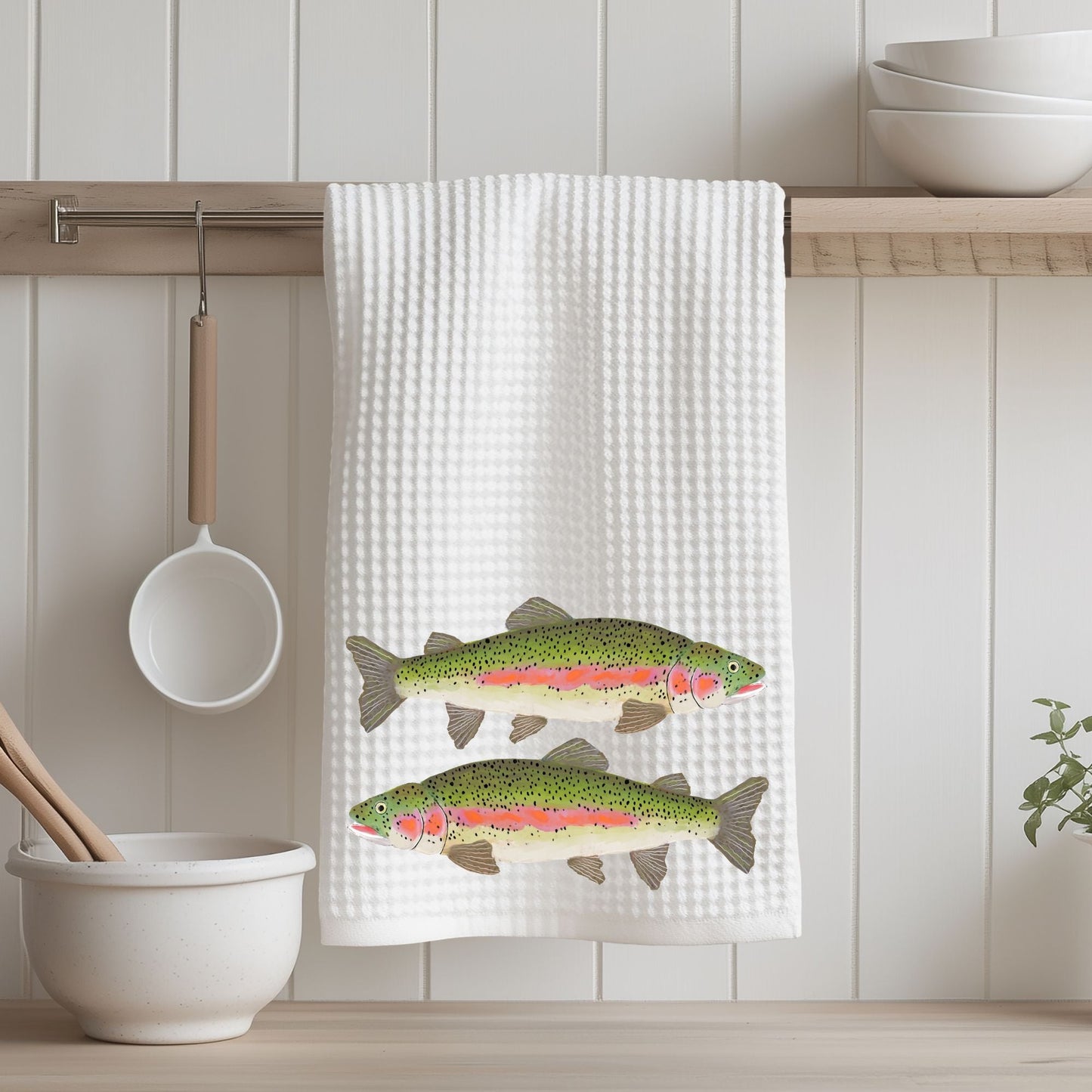 Rainbow Trout Kitchen Towel - MerikaArt