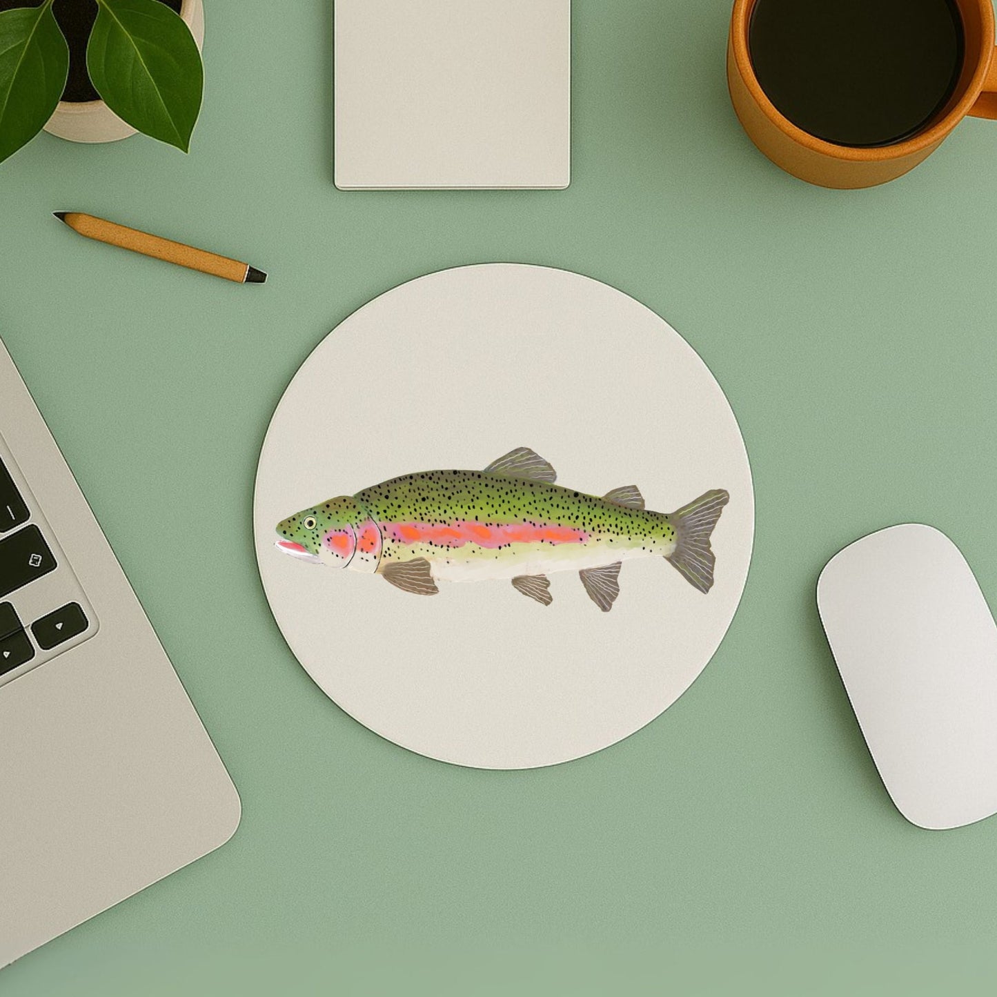 Rainbow Trout Mousepad - MerikaArt