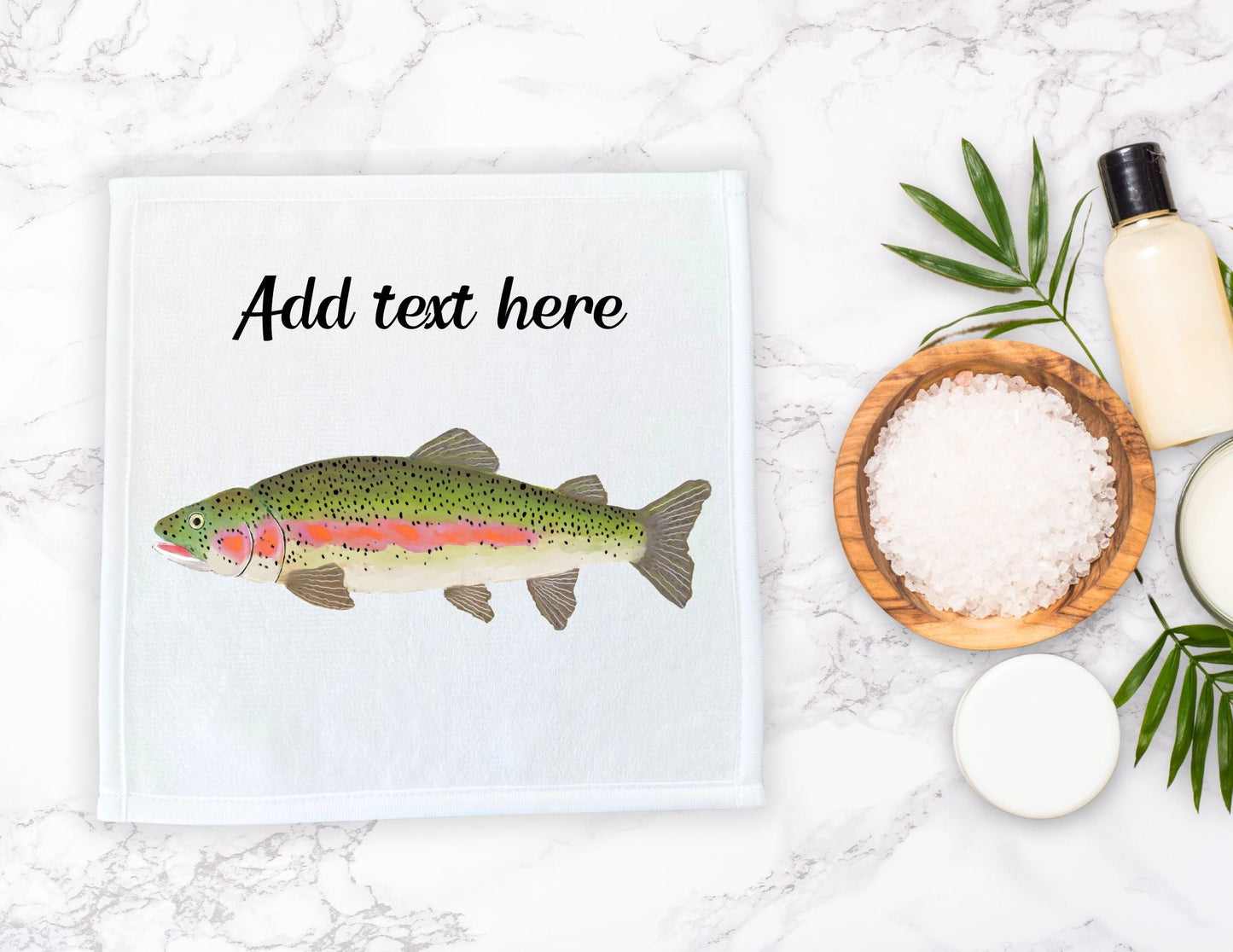 Rainbow Trout Washcloth - MerikaArt