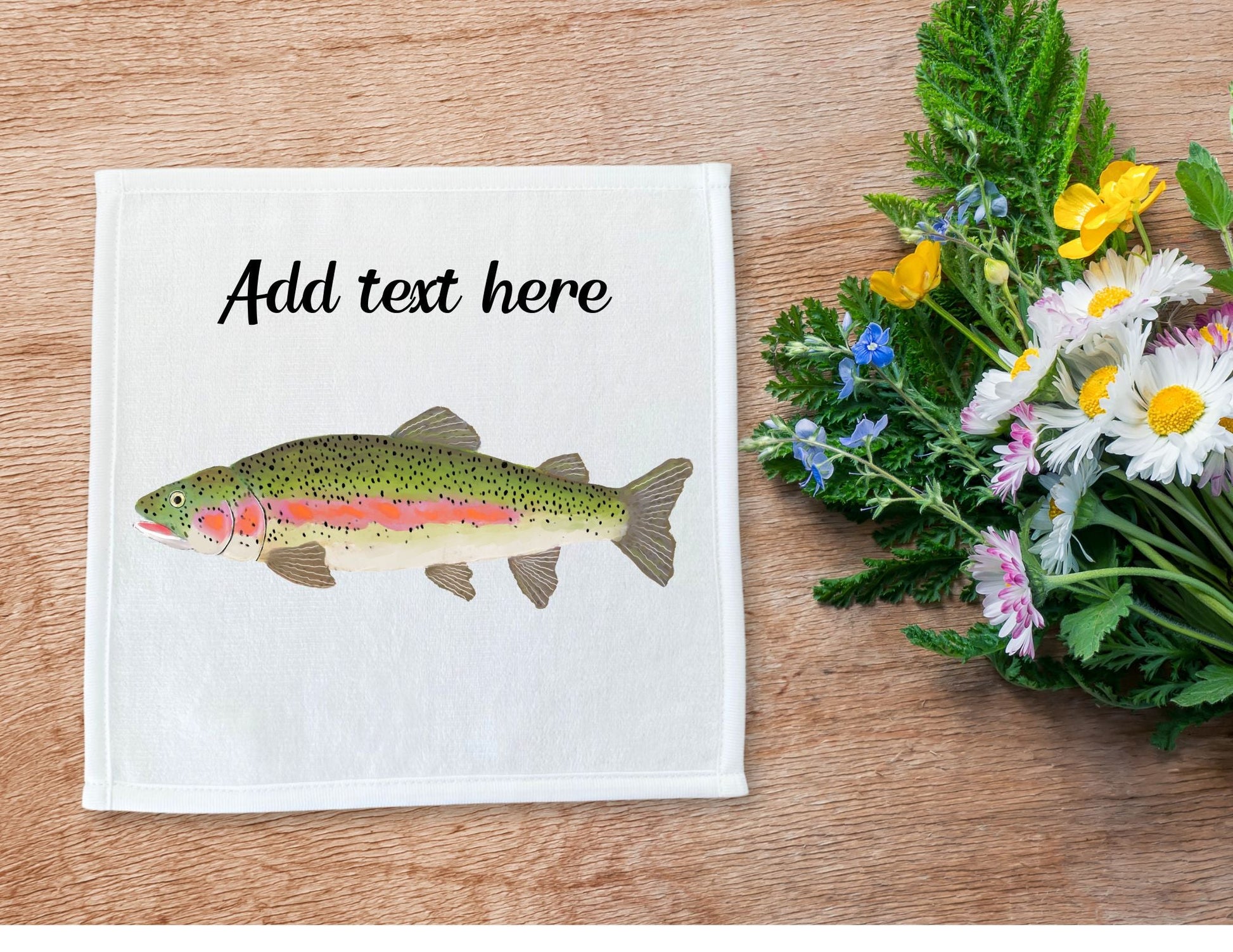 Rainbow Trout Washcloth - MerikaArt