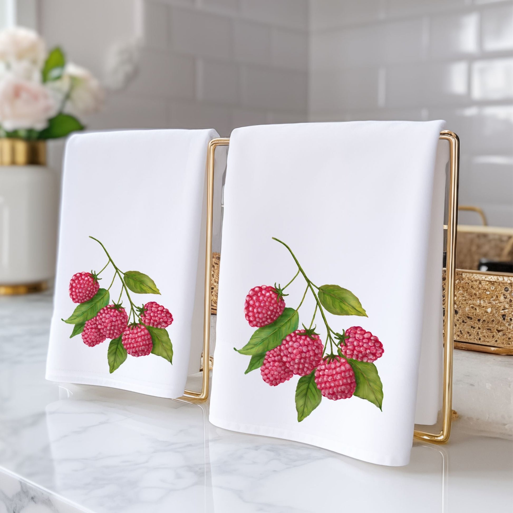 Raspberry Fruit Bathroom Towel - MerikaArt