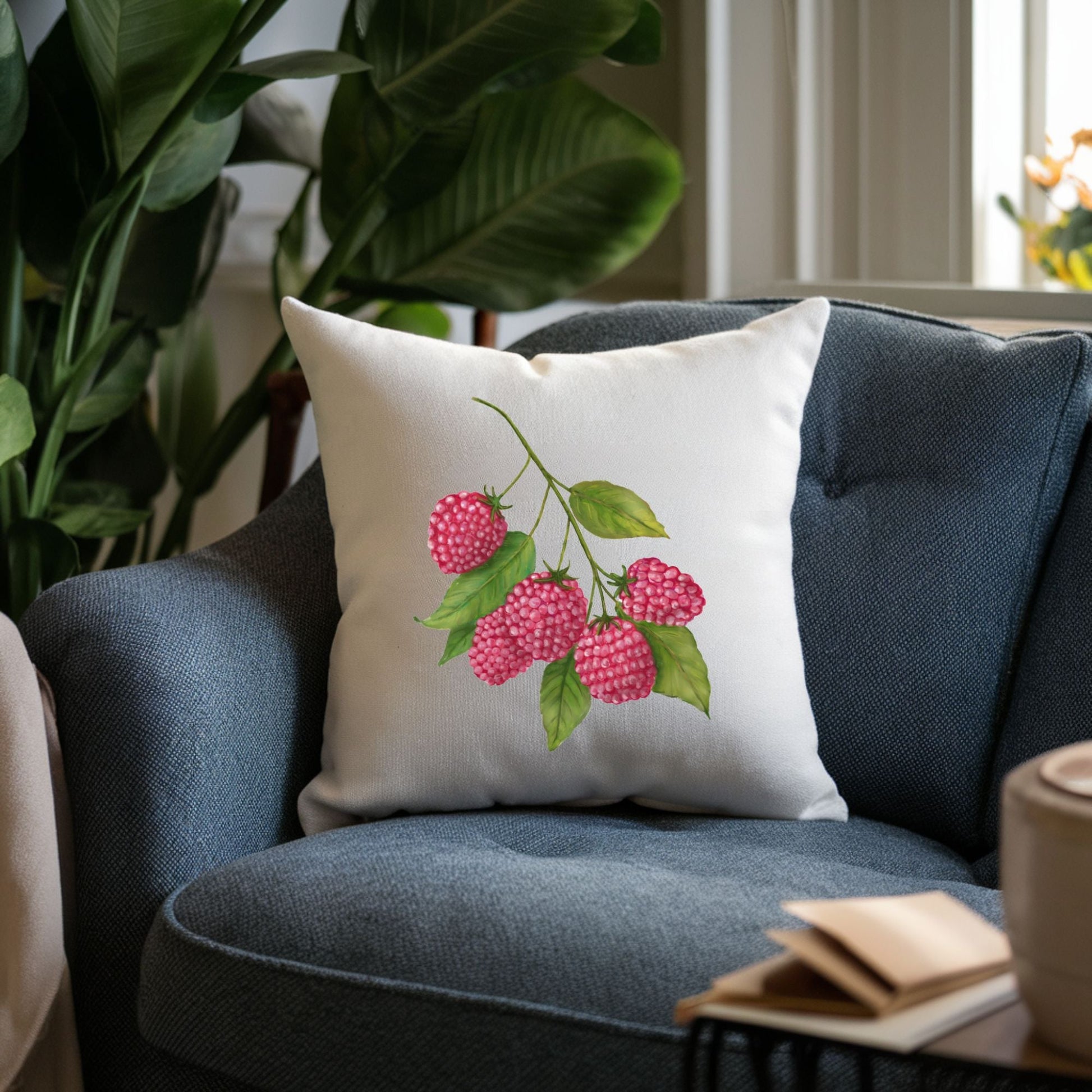 Raspberry Fruit Pillow - MerikaArt