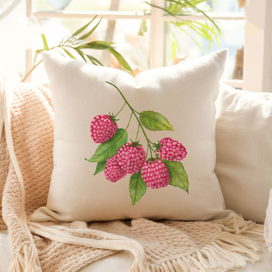 Raspberry Fruit Pillow - MerikaArt