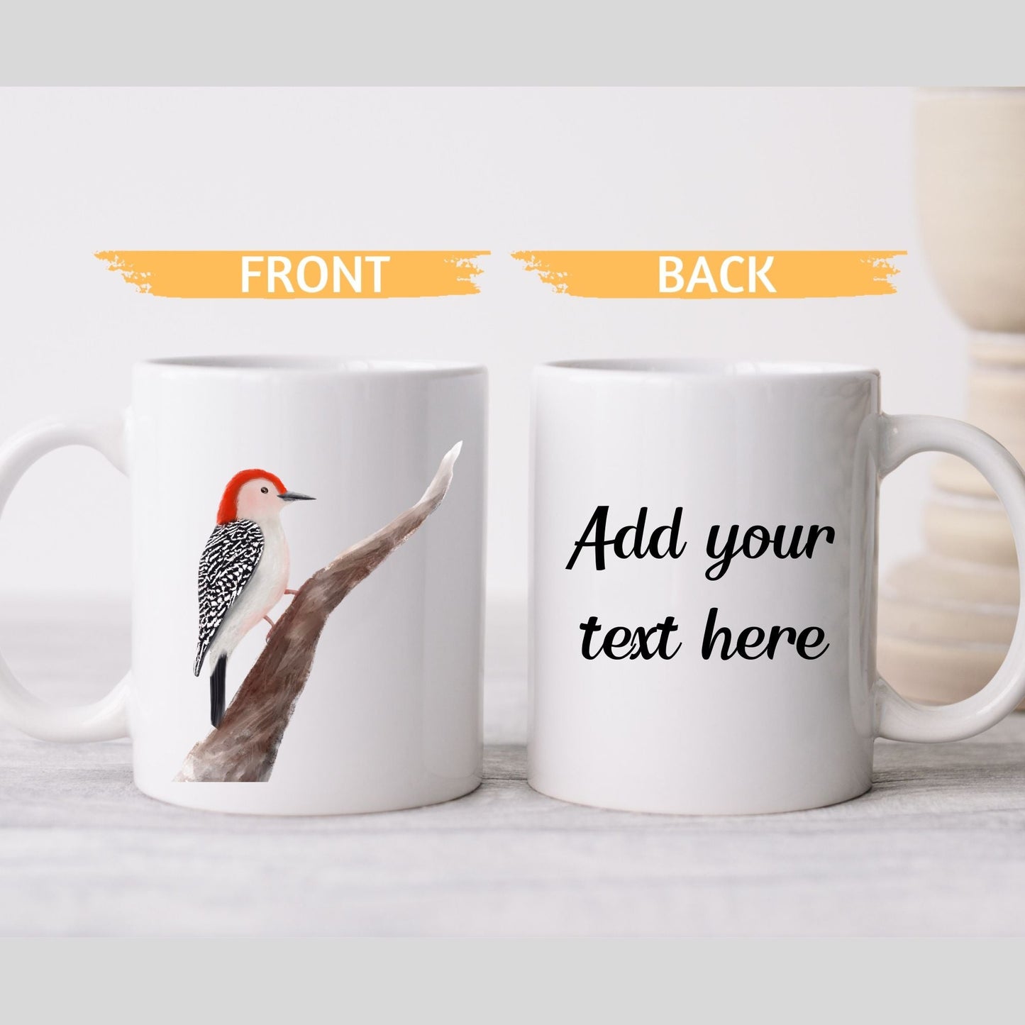 Red - Bellied Woodpecker Ceramic Coffee Mug - MerikaArt