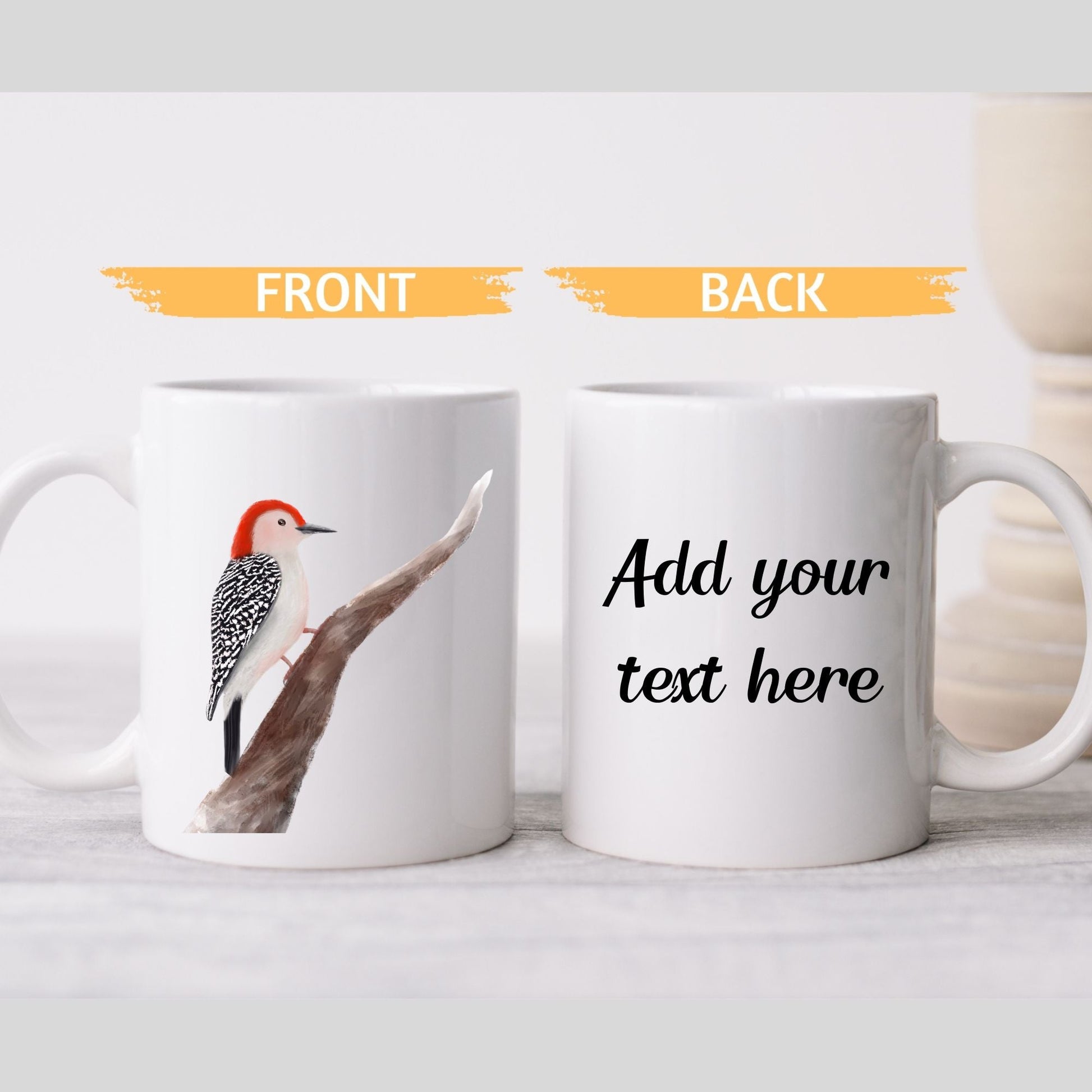 Red - Bellied Woodpecker Ceramic Coffee Mug - MerikaArt