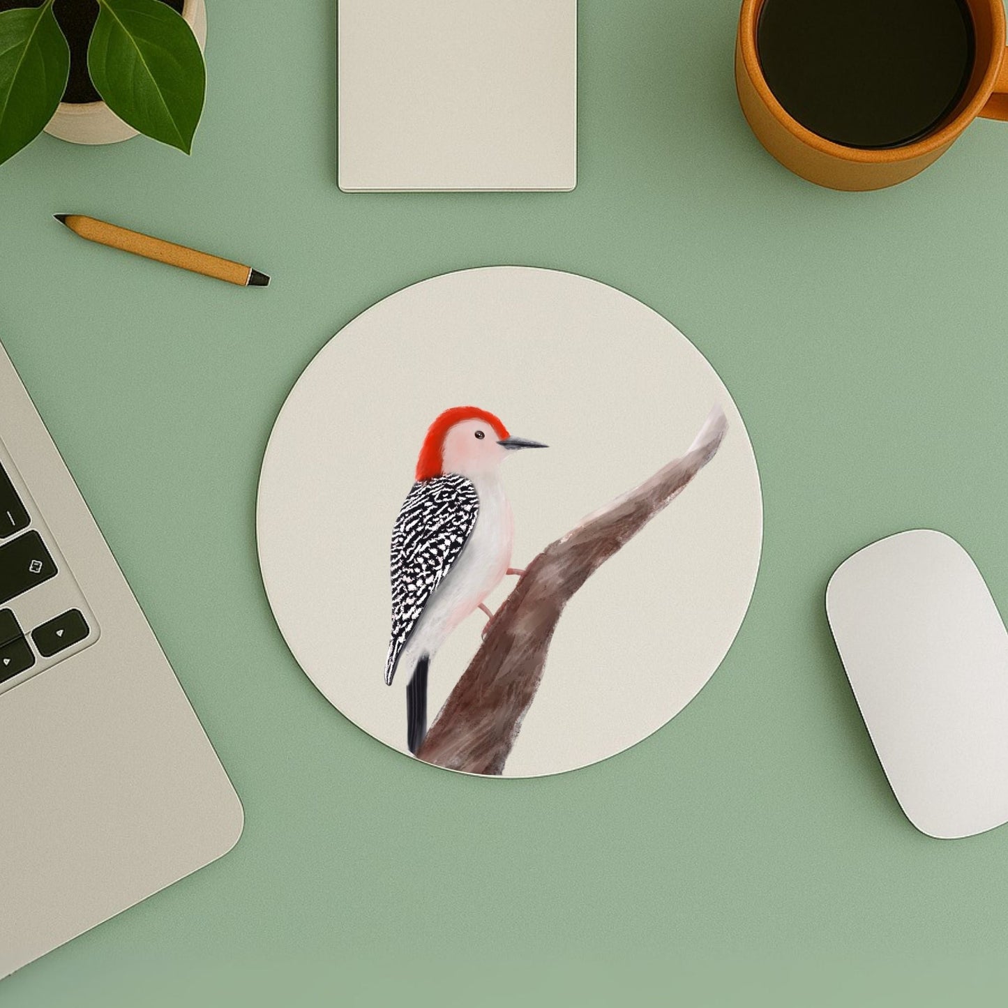 Red - bellied Woodpecker Mousepad - MerikaArt