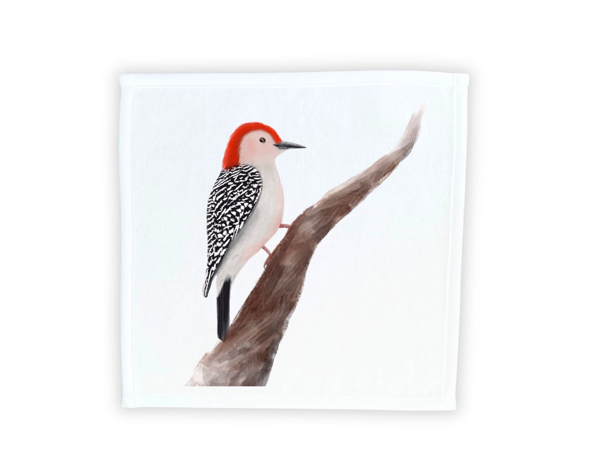 Red - Bellied Woodpecker Washcloth - MerikaArt