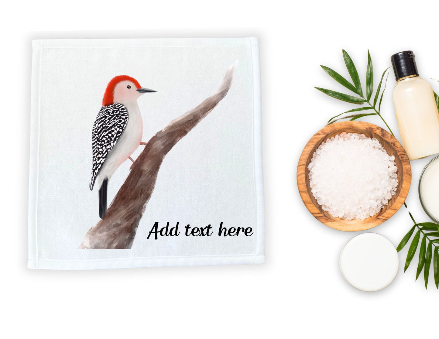 Red - Bellied Woodpecker Washcloth - MerikaArt