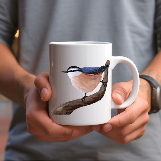 Red - Breasted Nuthatch Mug - MerikaArt