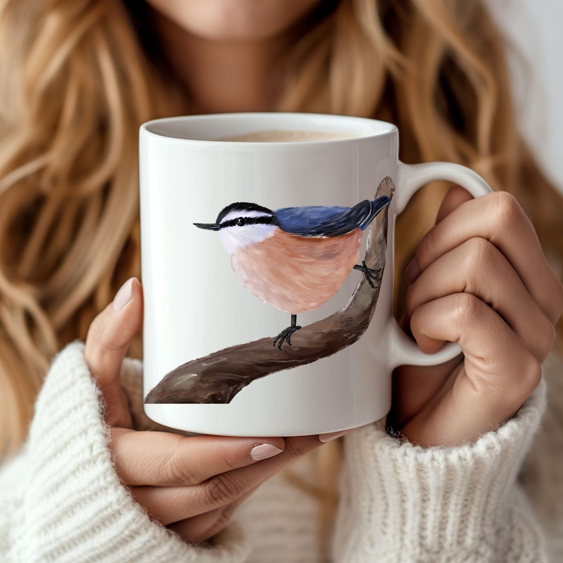 Red - Breasted Nuthatch Mug - MerikaArt