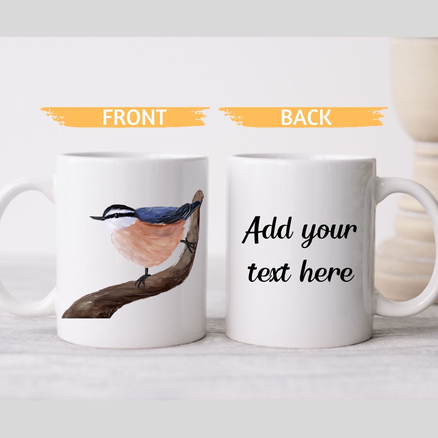Red - Breasted Nuthatch Mug - MerikaArt