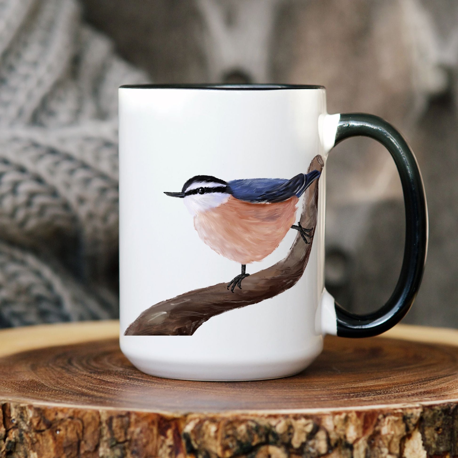 Red - Breasted Nuthatch Mug - MerikaArt