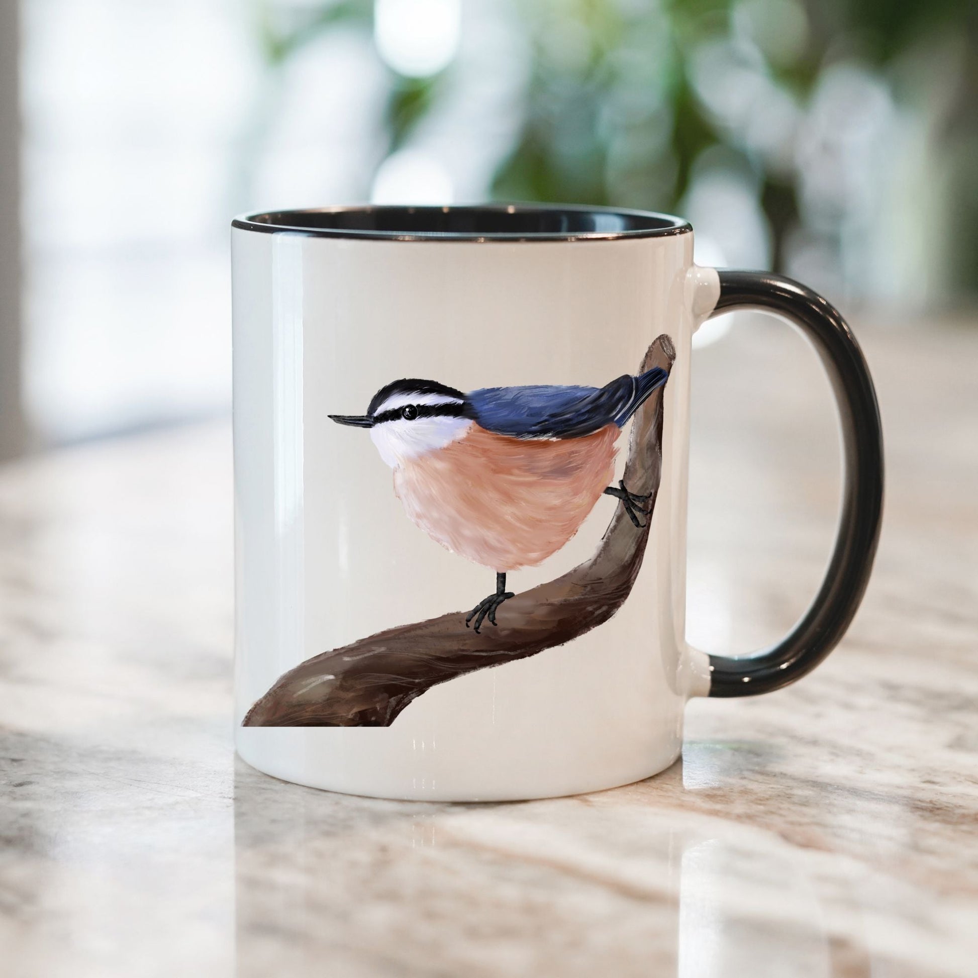Red - Breasted Nuthatch Mug - MerikaArt