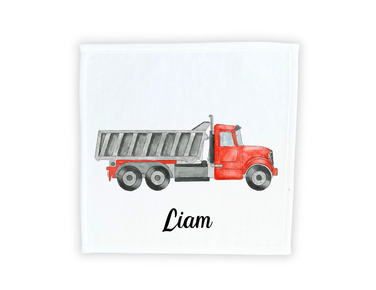 Red Dump Truck Washcloth - MerikaArt