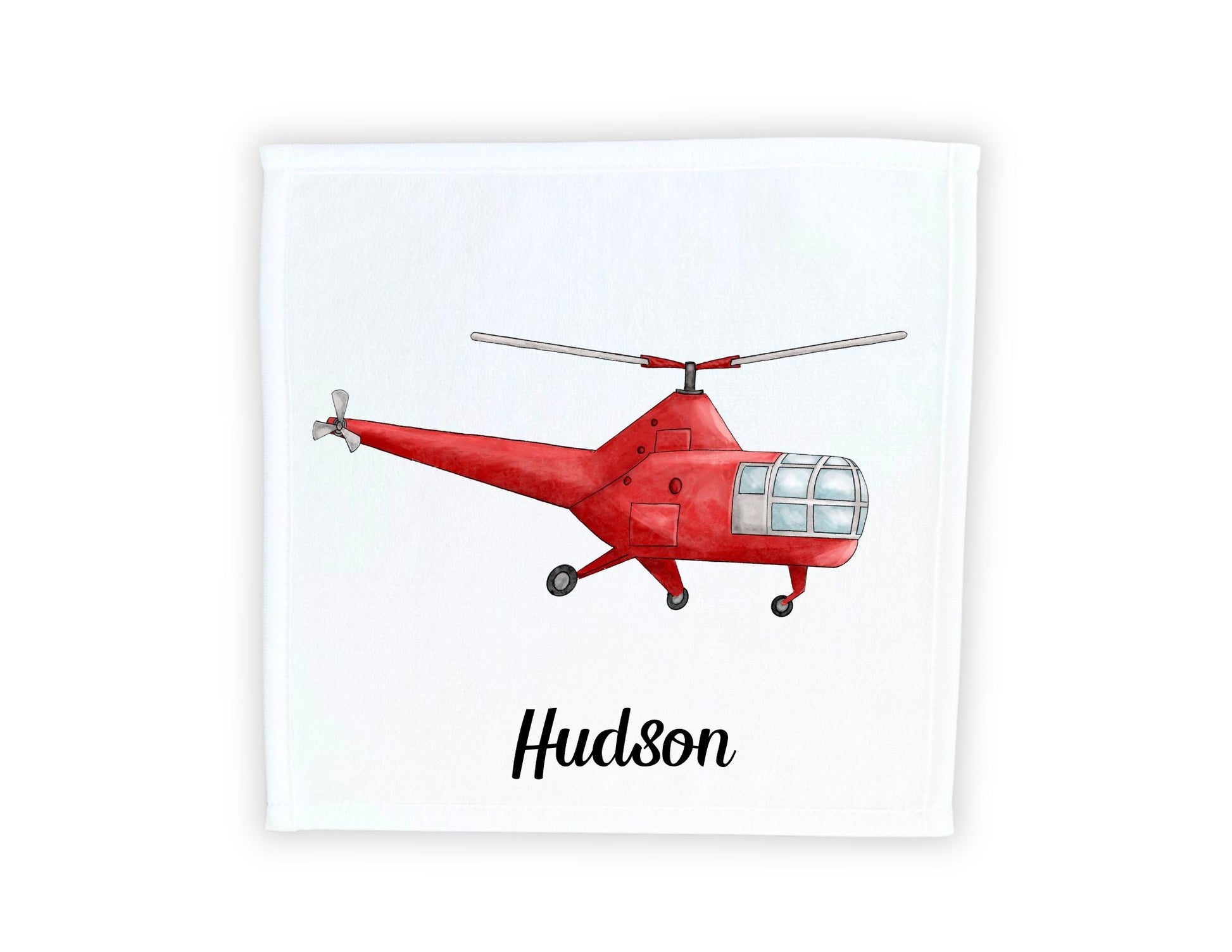 Red Helicopter Washcloth - MerikaArt