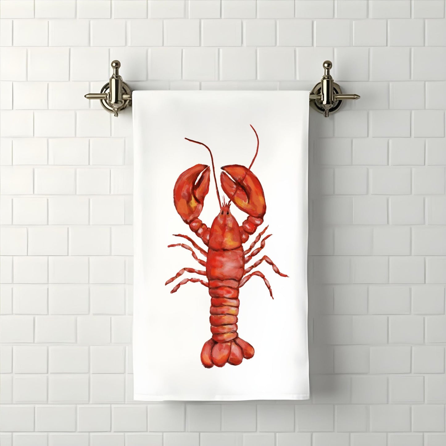 Red Lobster Bathroom Towel - MerikaArt
