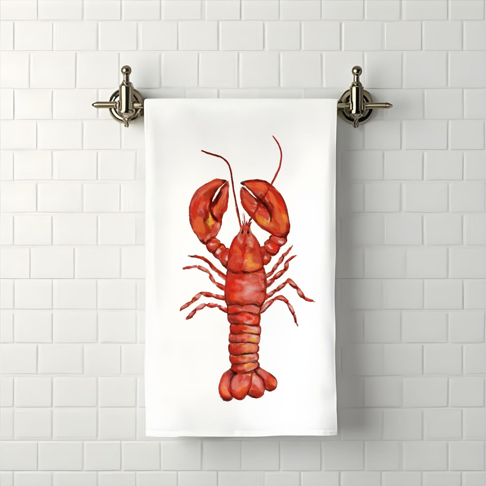 Red Lobster Bathroom Towel - MerikaArt