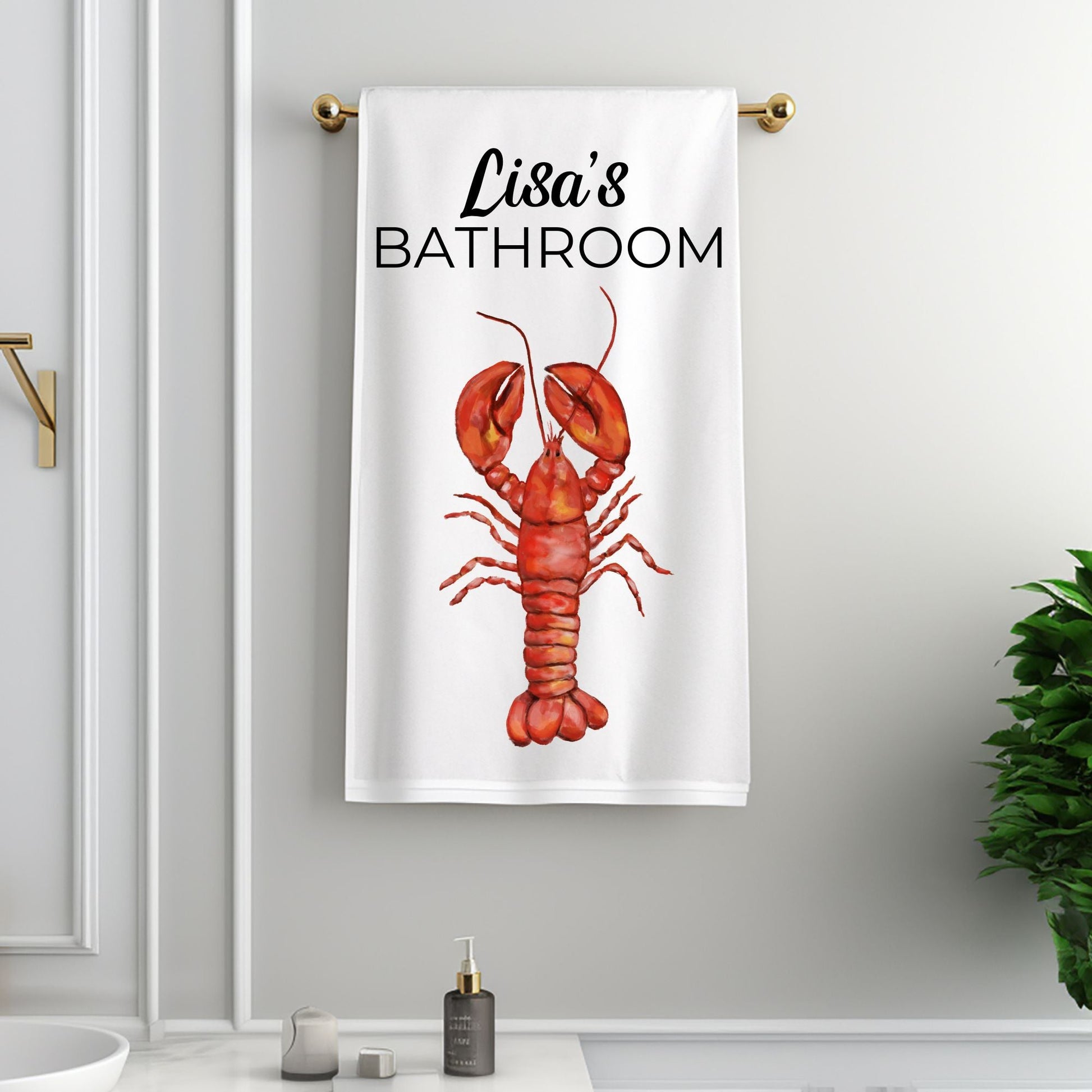 Red Lobster Bathroom Towel - MerikaArt
