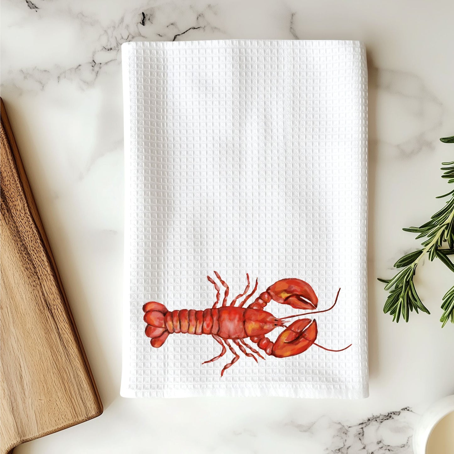 Red Lobster Kitchen Towel - MerikaArt