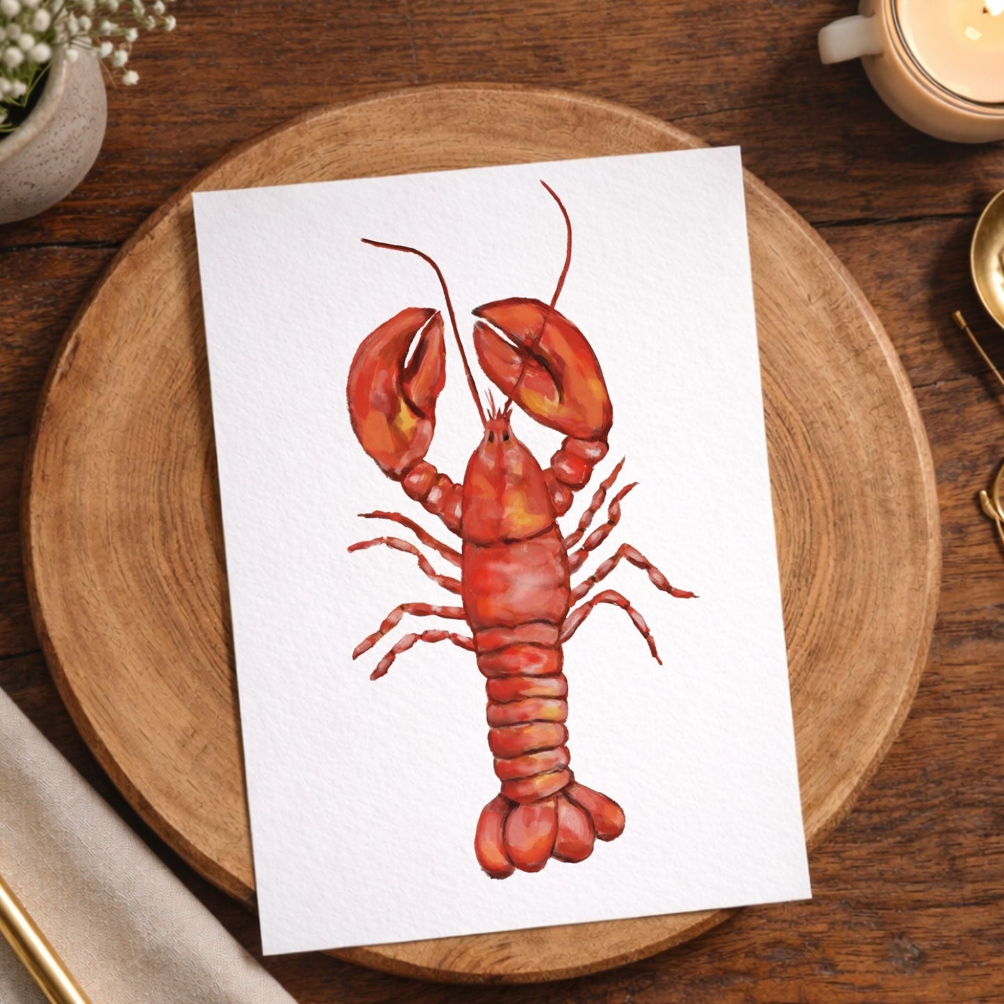 Red Lobster Postcard - MerikaArt