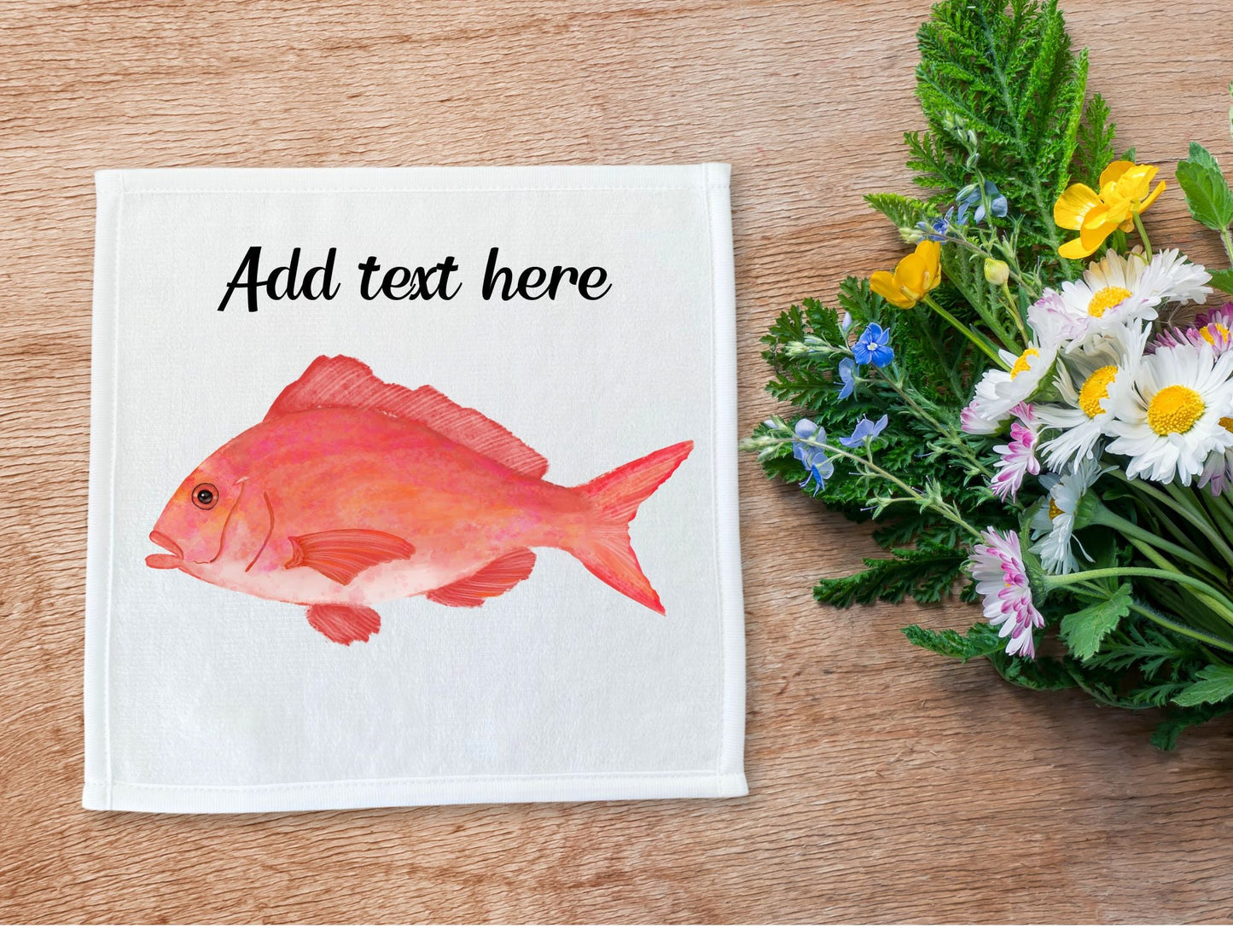 Red Snapper Washcloth - MerikaArt