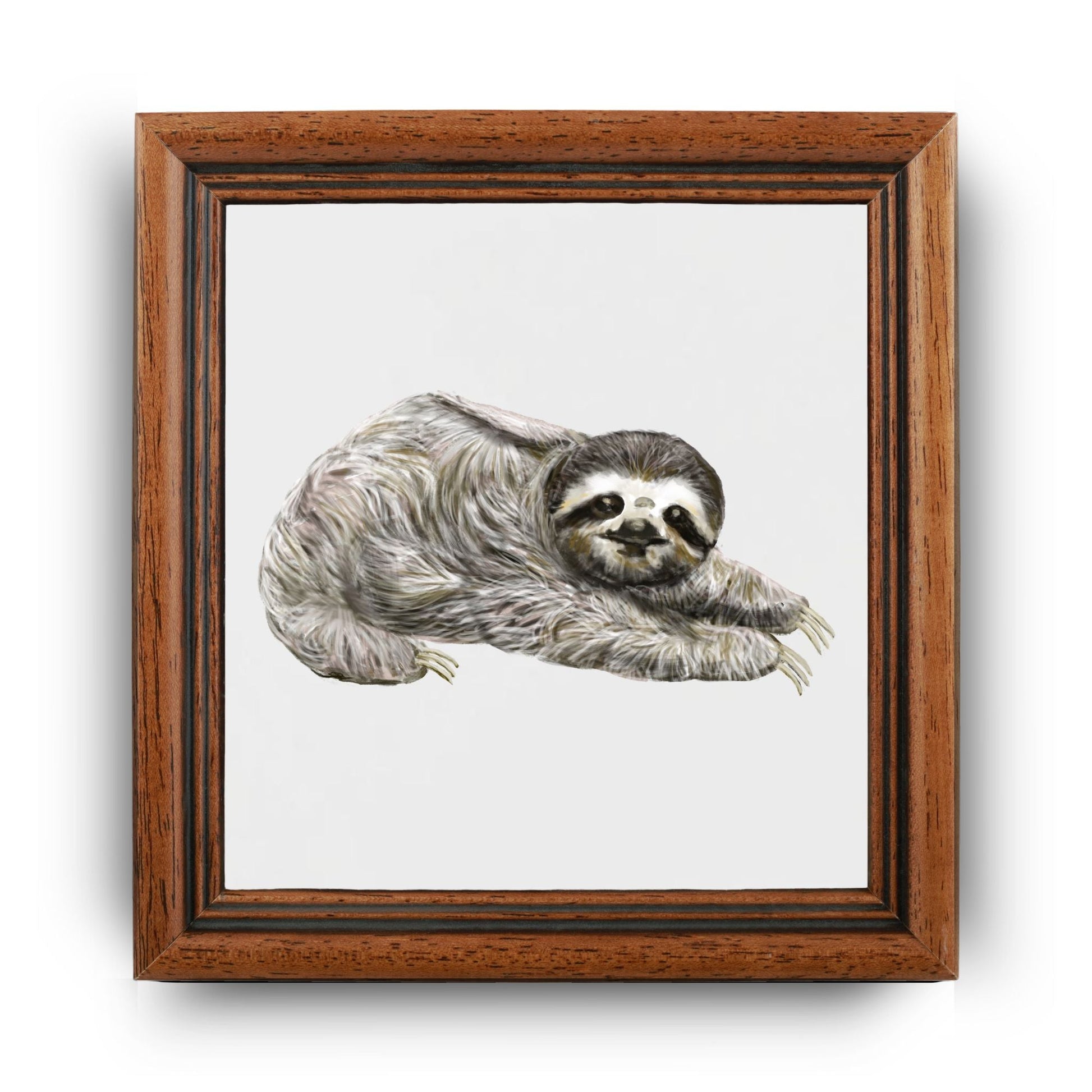 Relaxing Sloth Ceramic Tile - MerikaArt