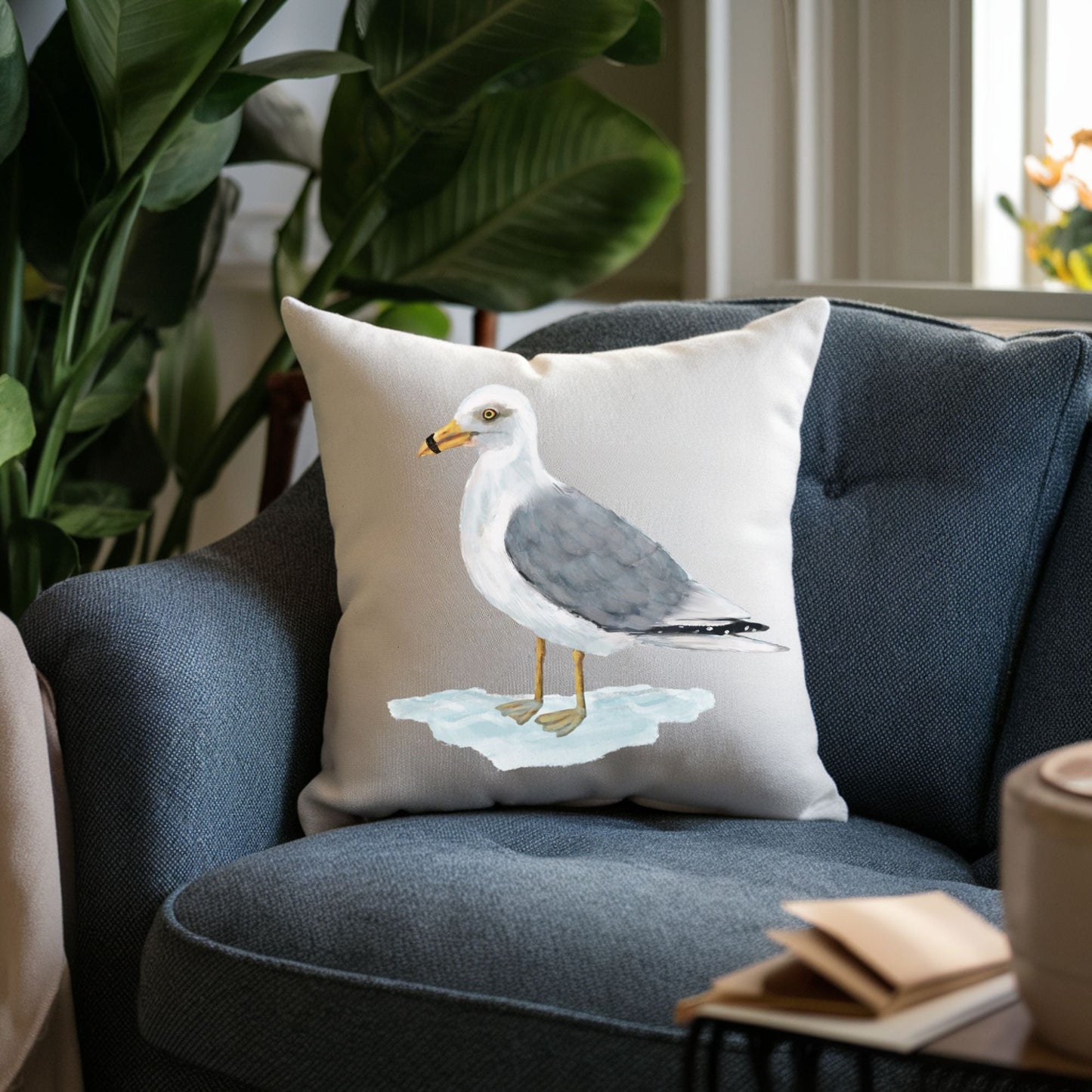 Ring - Billed Gull Decorative Pillow - MerikaArt