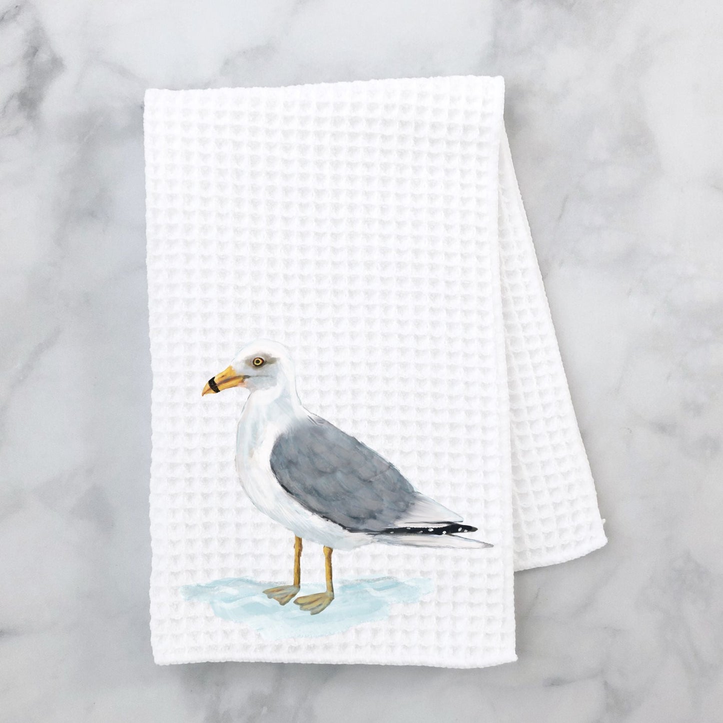 Ring - Billed Gull Kitchen Towel - MerikaArt