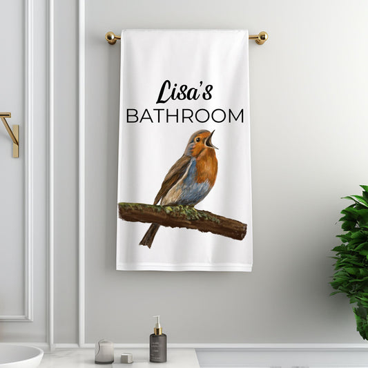 Robin Singing Bathroom Towel - MerikaArt