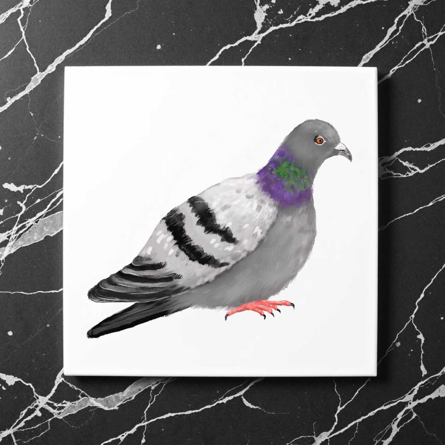 Rock Pigeon Ceramic Tile - MerikaArt
