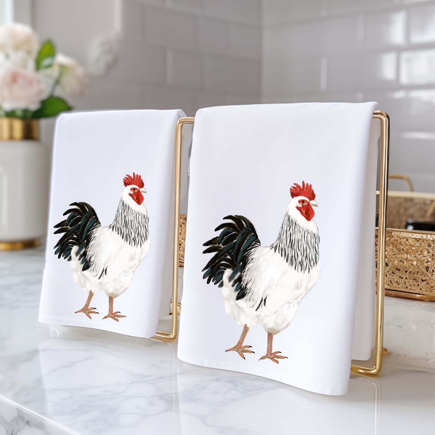 Rooster Bathroom Towel - MerikaArt