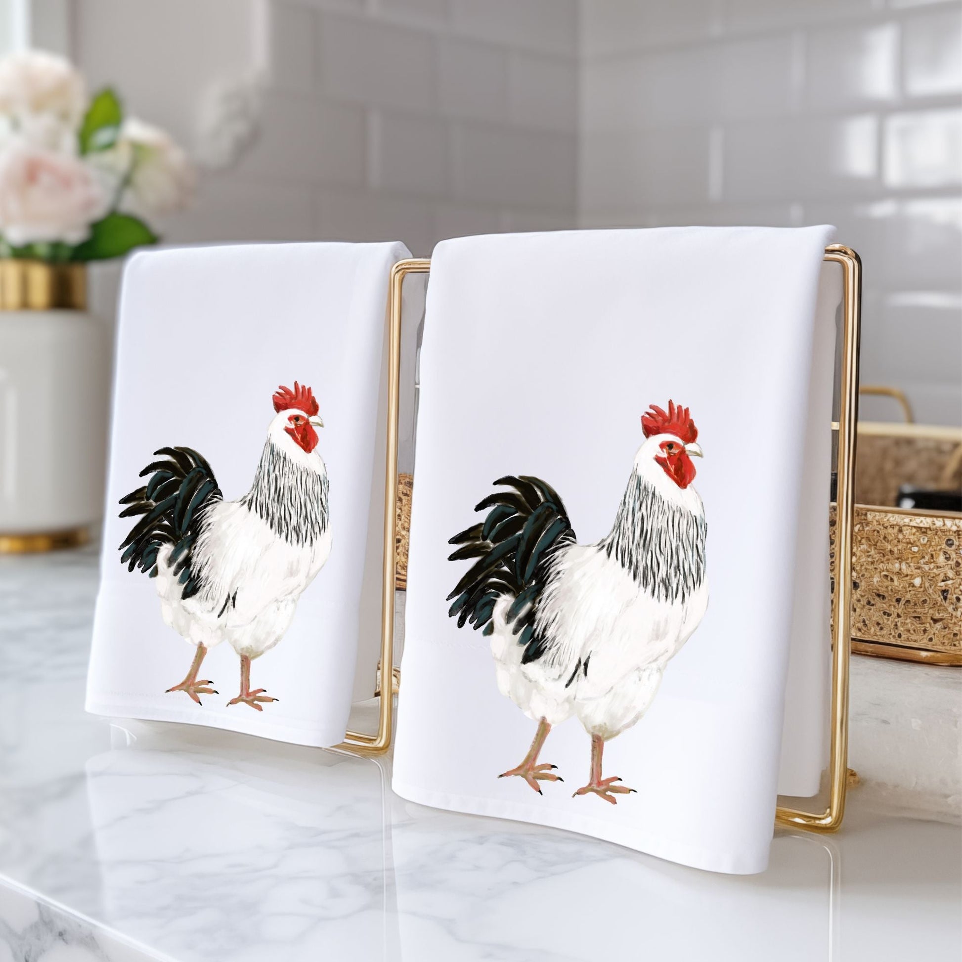 Rooster Bathroom Towel - MerikaArt