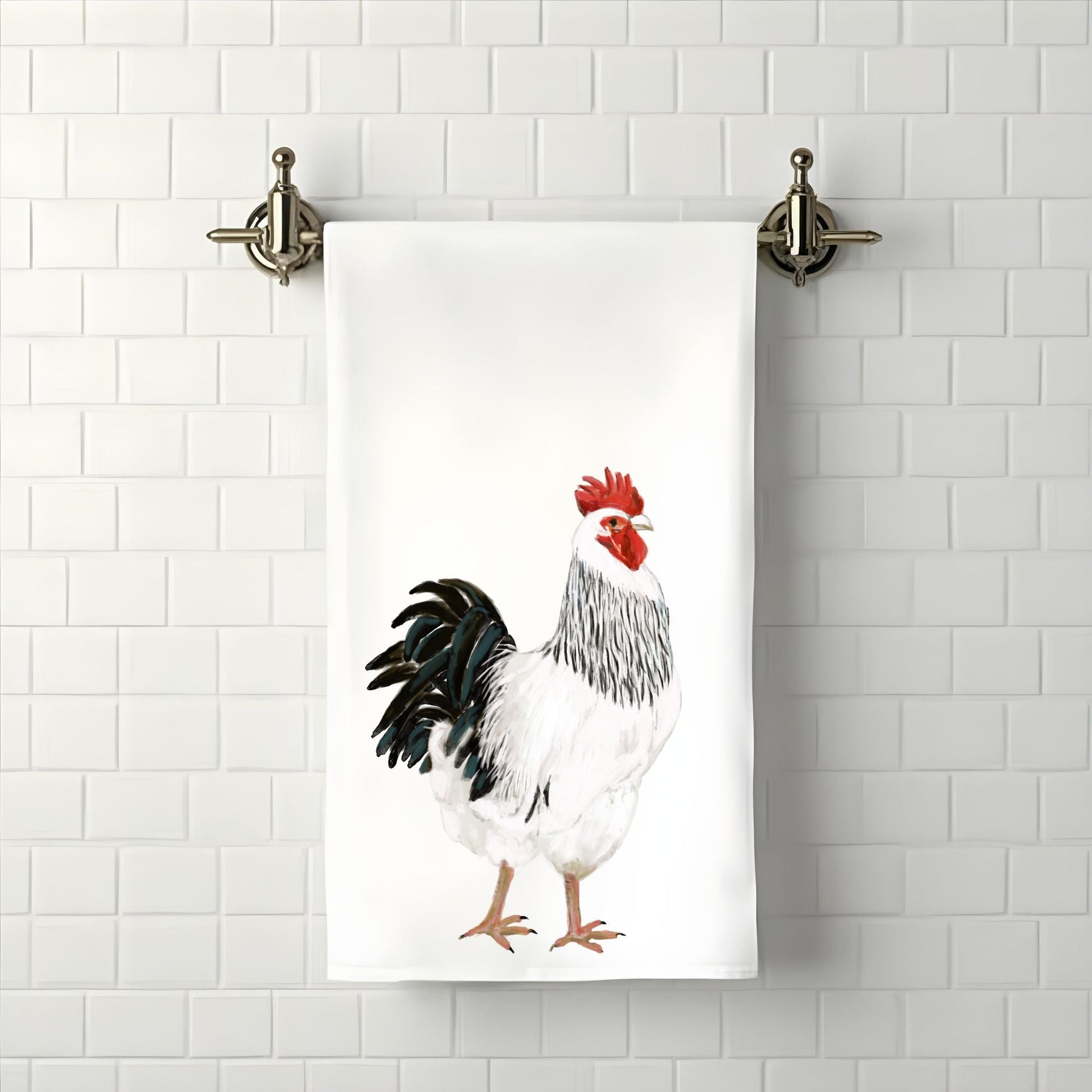 Rooster Bathroom Towel - MerikaArt