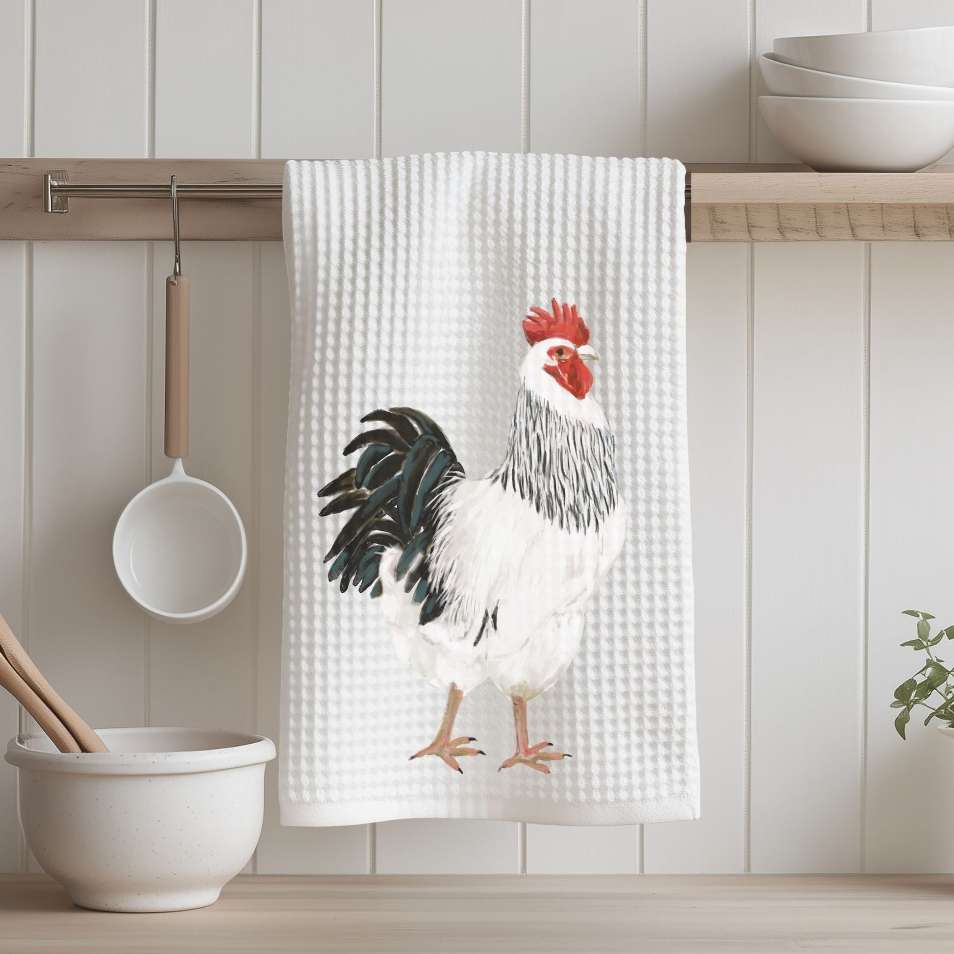 Rooster Kitchen Towel - MerikaArt