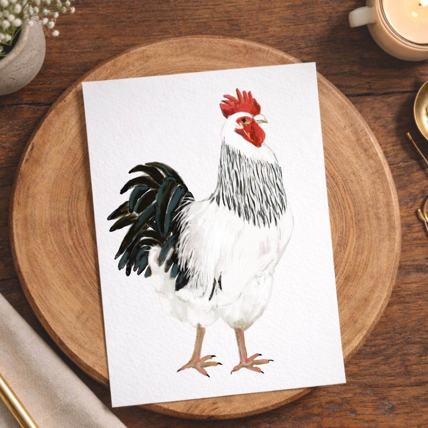 Rooster Postcard - MerikaArt
