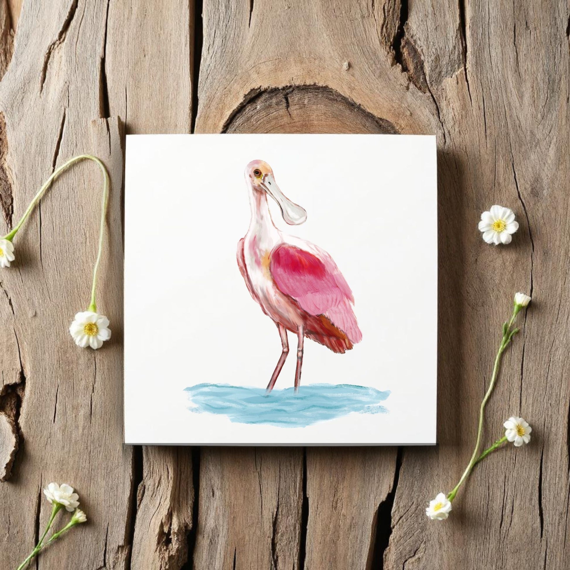 Roseate Spoonbill Ceramic Tile - MerikaArt