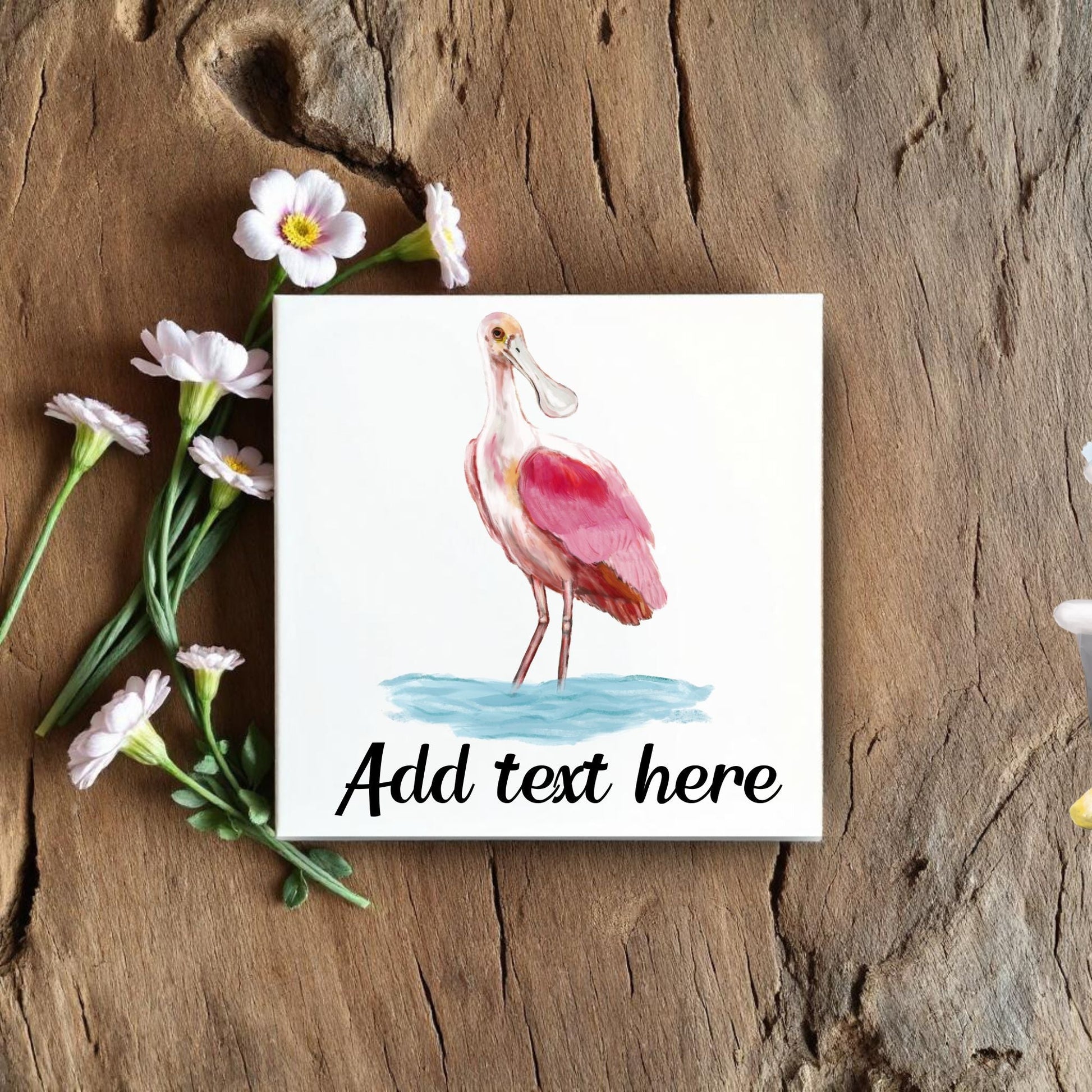 Roseate Spoonbill Ceramic Tile - MerikaArt