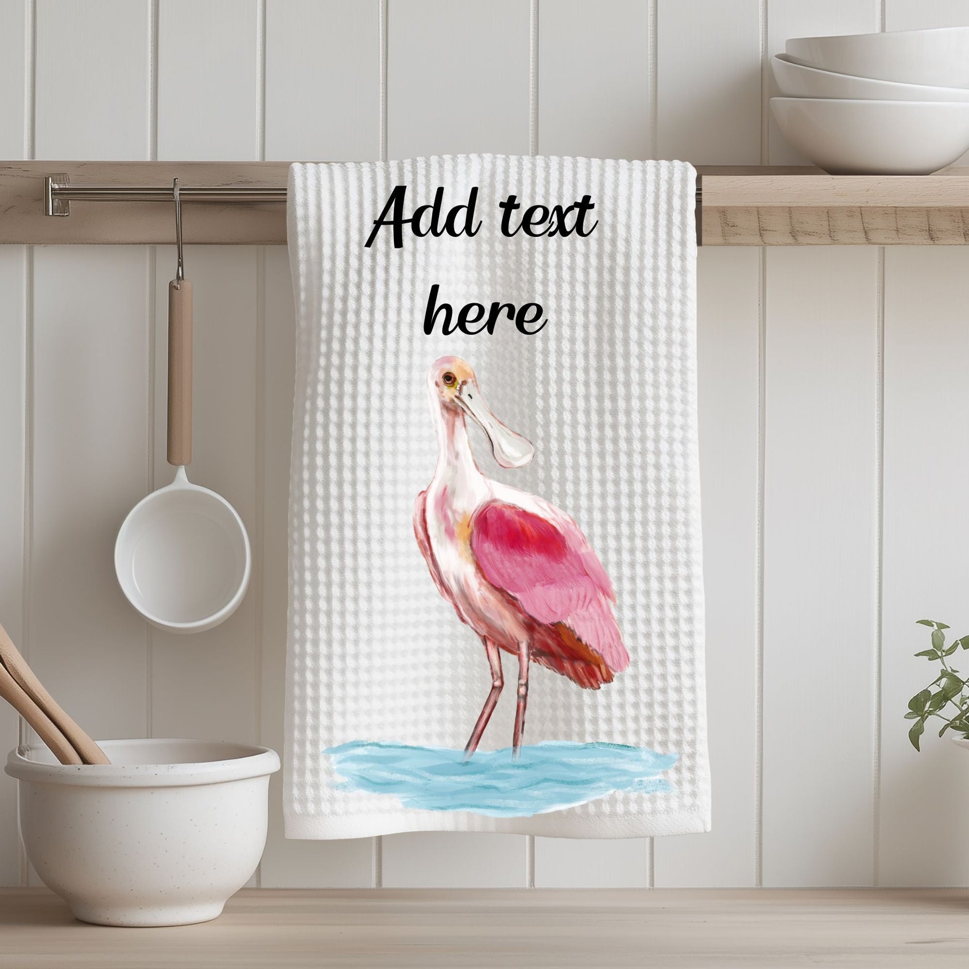 Roseate Spoonbill Kitchen Towel - MerikaArt