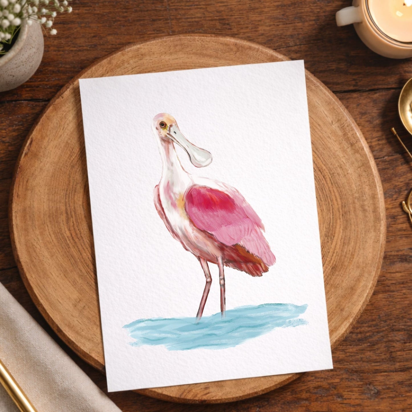 Roseate Spoonbill Postcard - MerikaArt