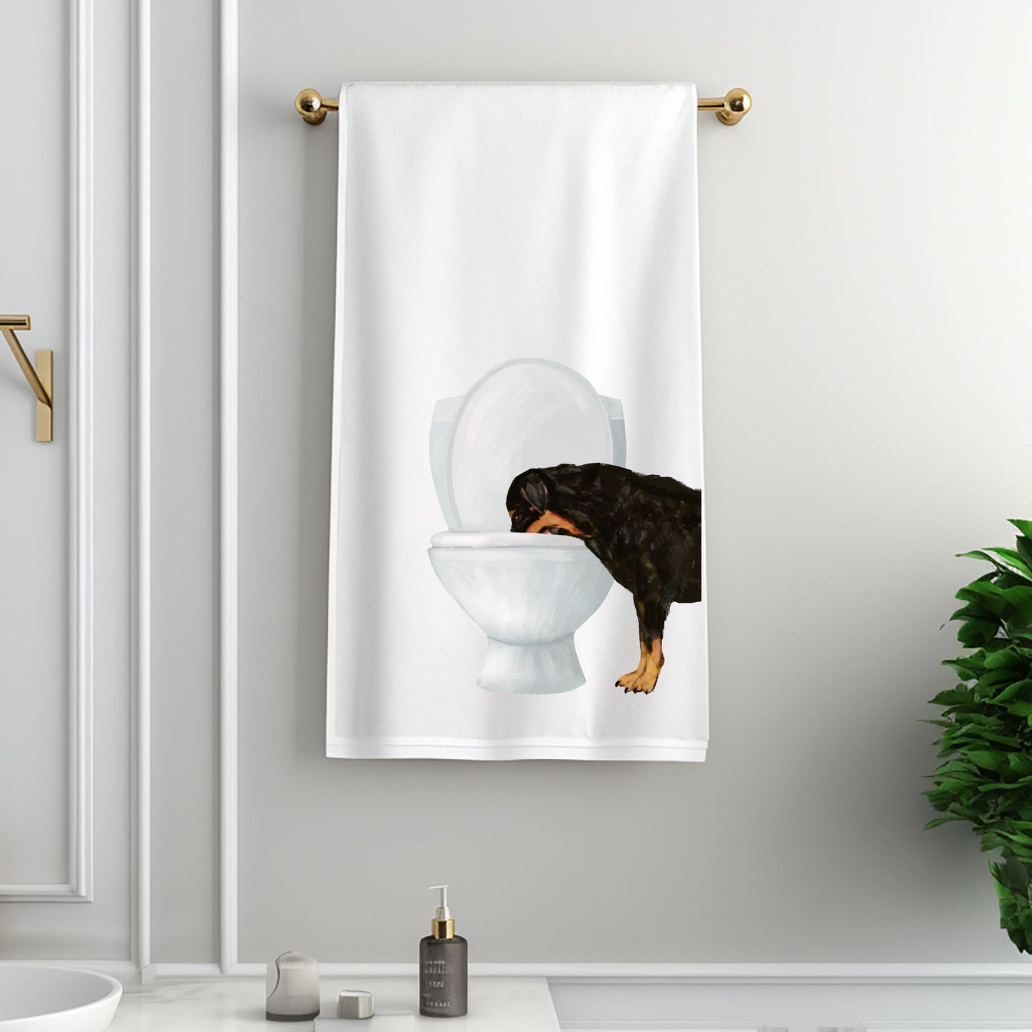 Rottweiler Bathroom Towel - MerikaArt