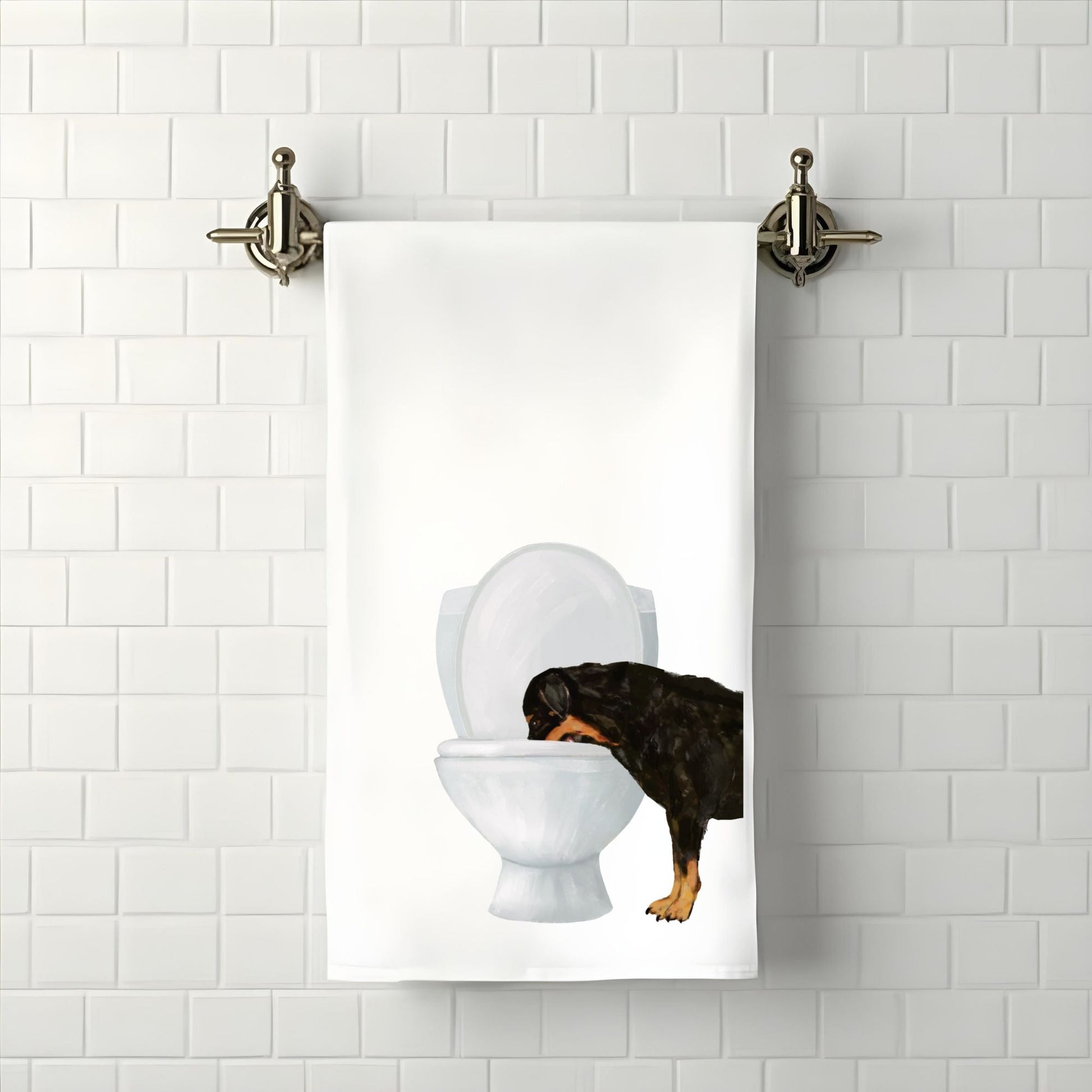Rottweiler Bathroom Towel - MerikaArt