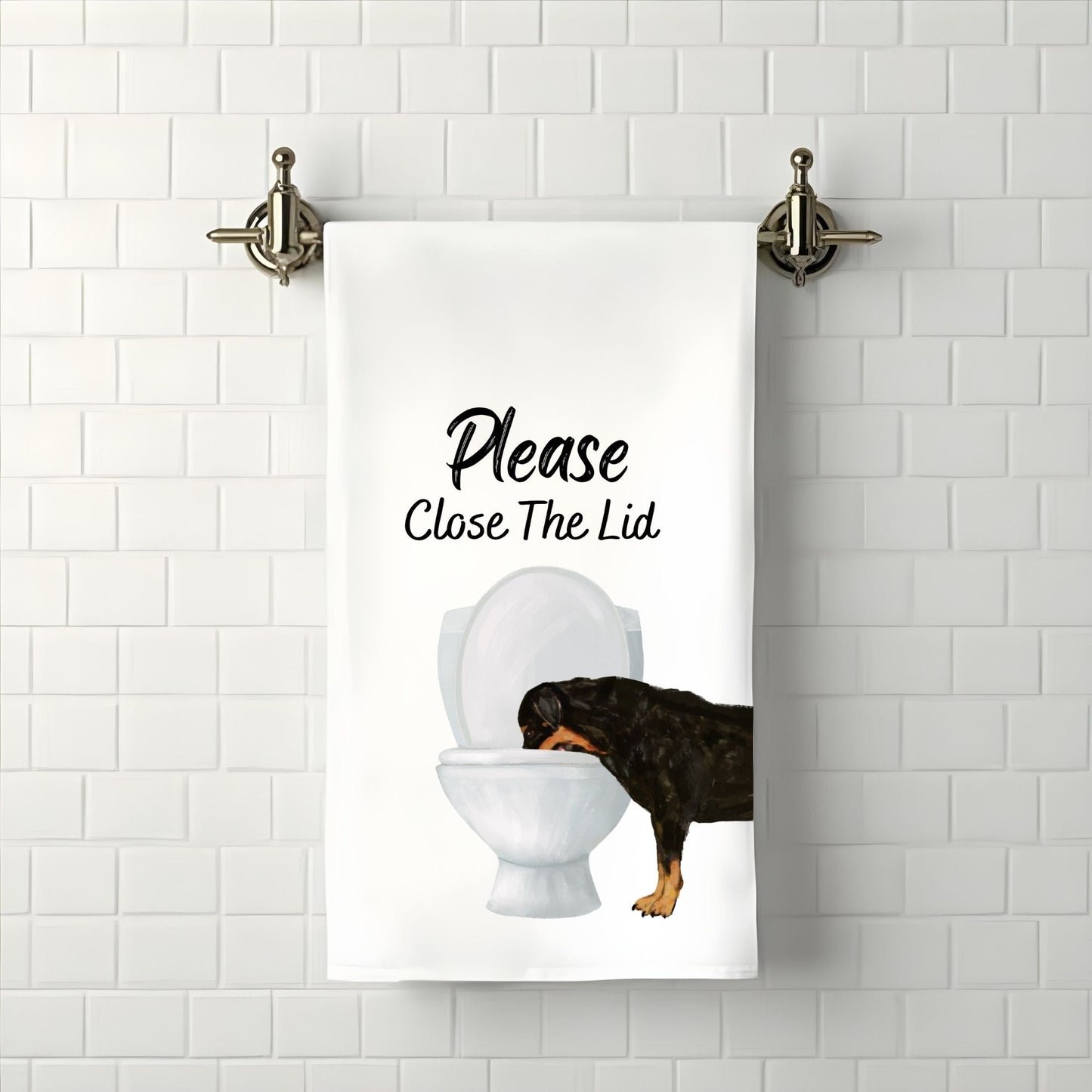 Rottweiler Dog Bathroom Towel - MerikaArt