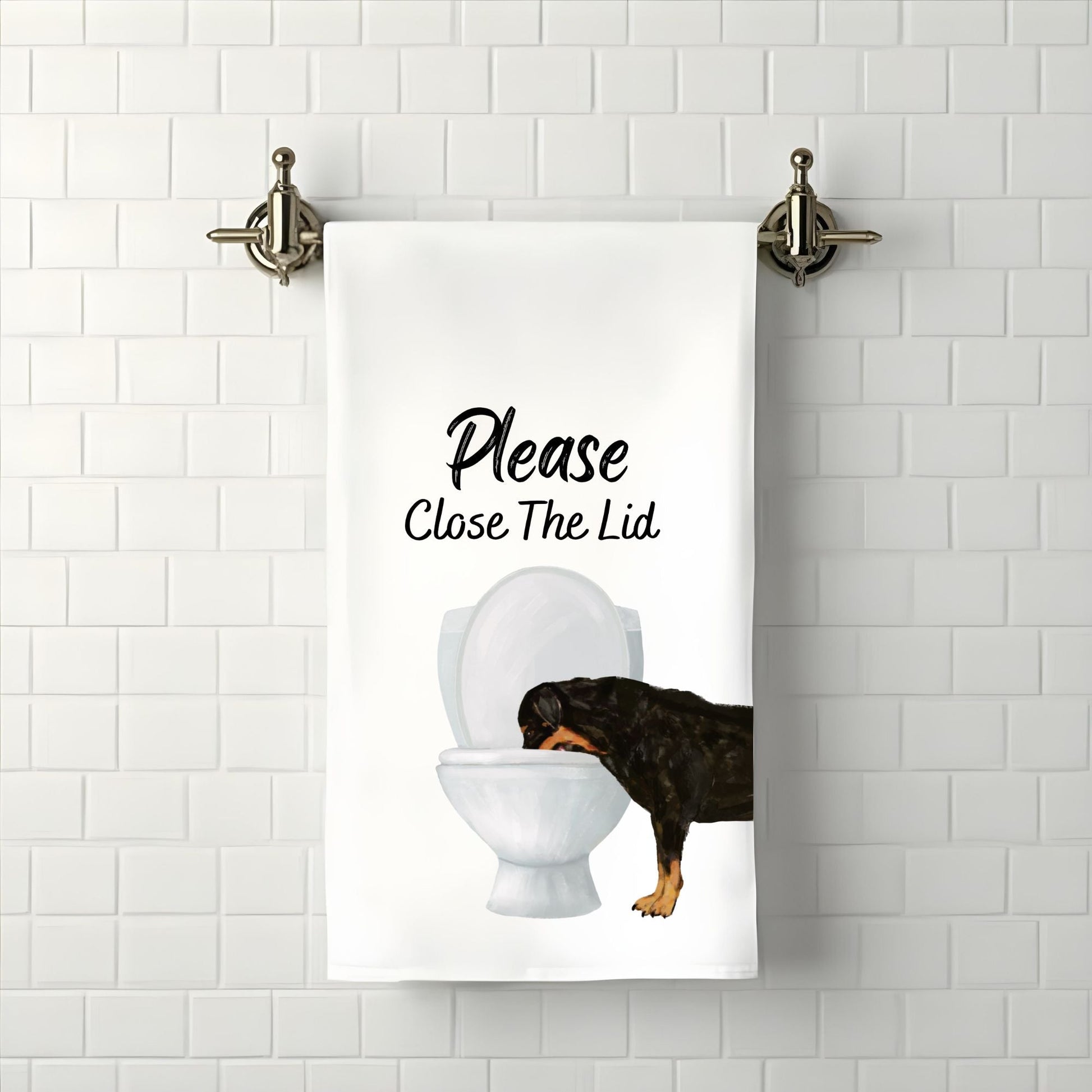 Rottweiler Dog Bathroom Towel - MerikaArt
