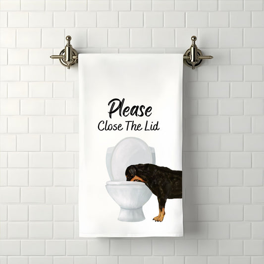 Rottweiler Dog Bathroom Towel - MerikaArt