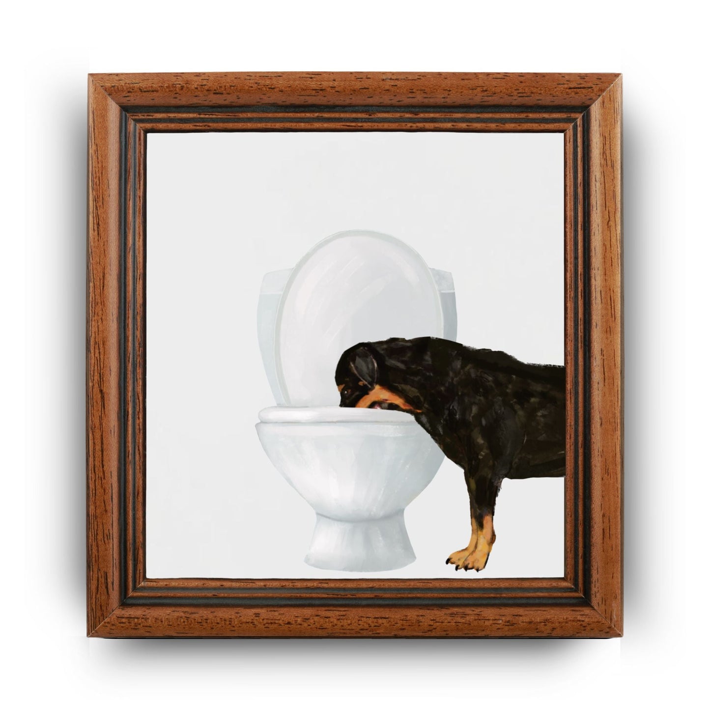 Rottweiler Toilet Ceramic Tile - MerikaArt