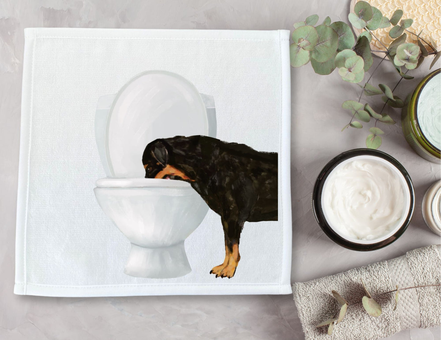 Rottweiler Toilet Washcloth - MerikaArt