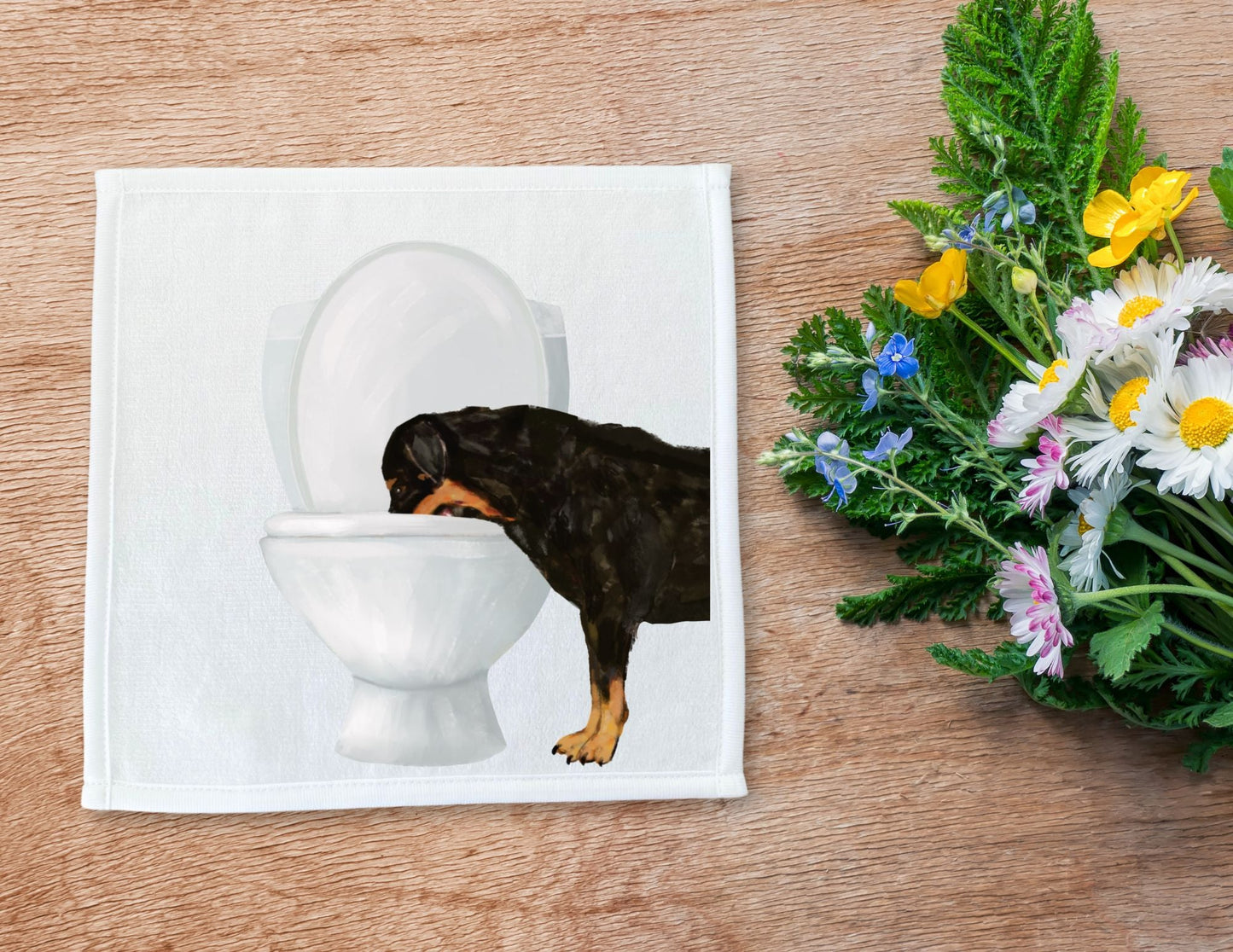 Rottweiler Toilet Washcloth - MerikaArt