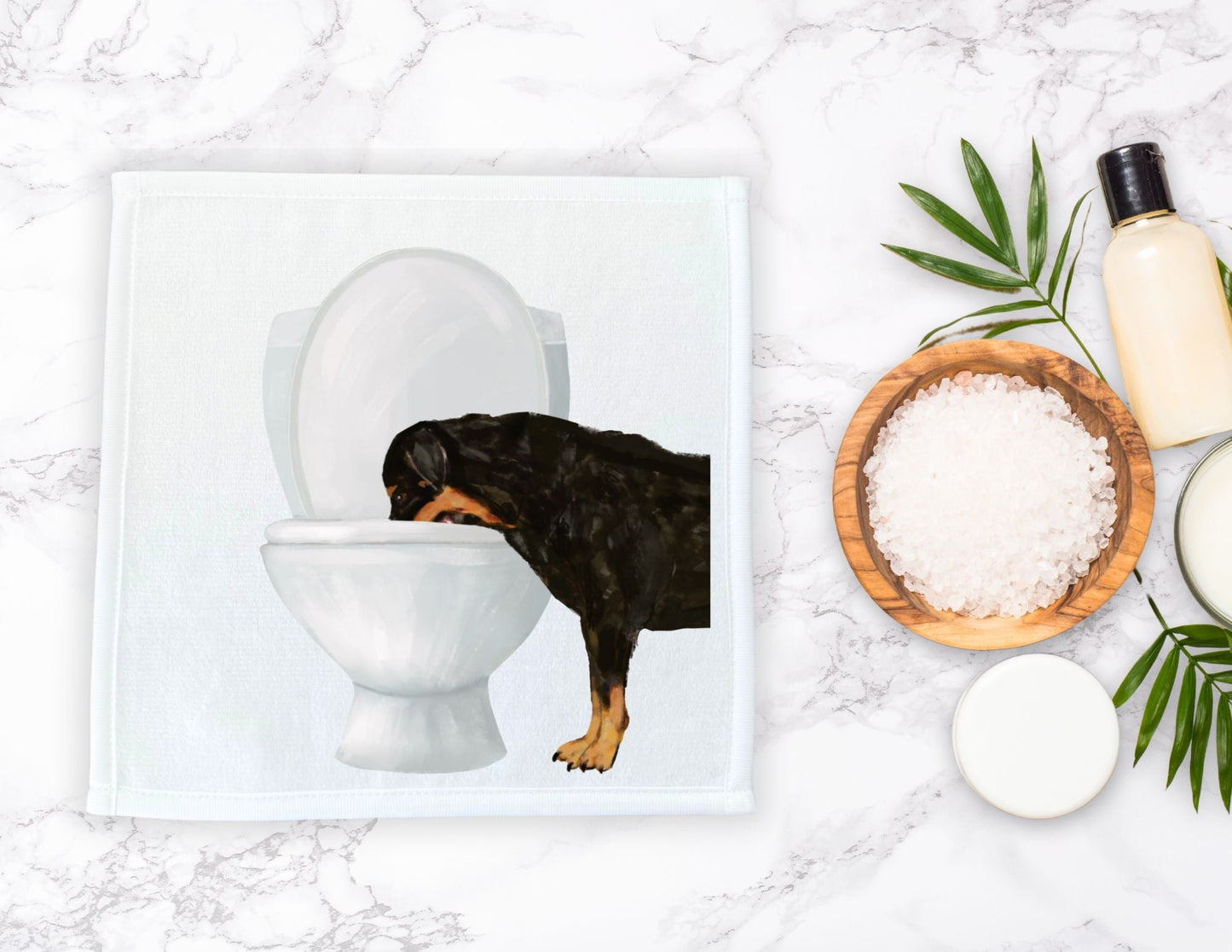Rottweiler Toilet Washcloth - MerikaArt