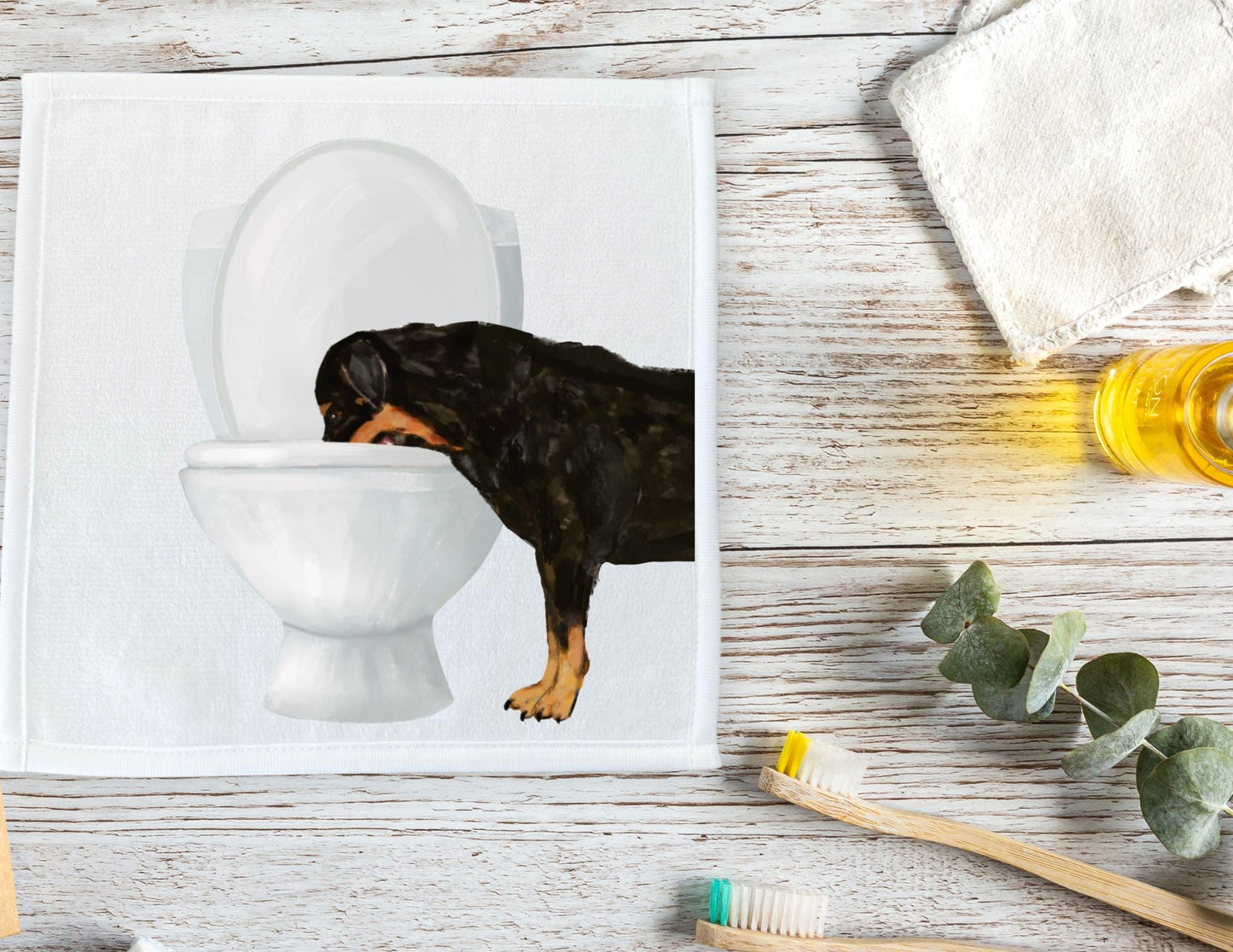 Rottweiler Toilet Washcloth - MerikaArt